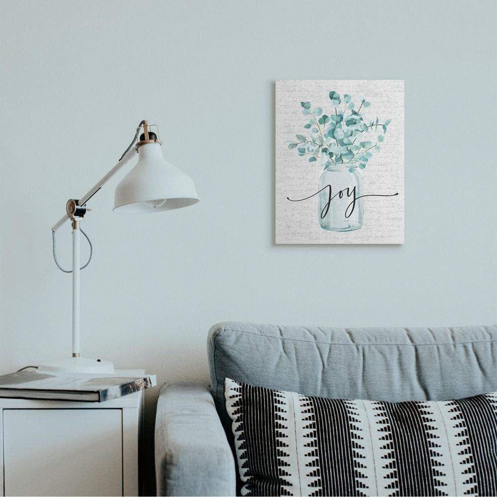 Stupell Industries " Aqua Blue Plant Leaves In Jar Joy Text Design " by Lettered And Lined