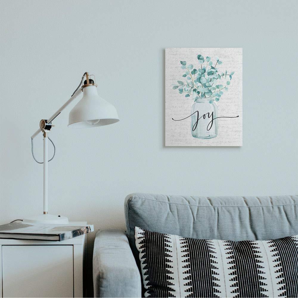 Stupell Industries " Aqua Blue Plant Leaves In Jar Joy Text Design " by Lettered And Lined