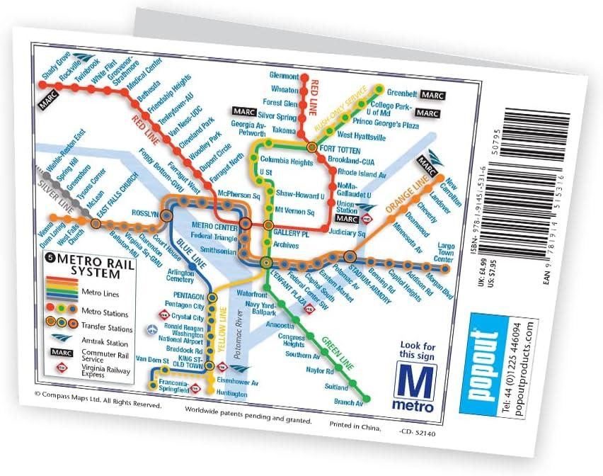 Compact Washington DC PopOut Map with Detailed Coverage