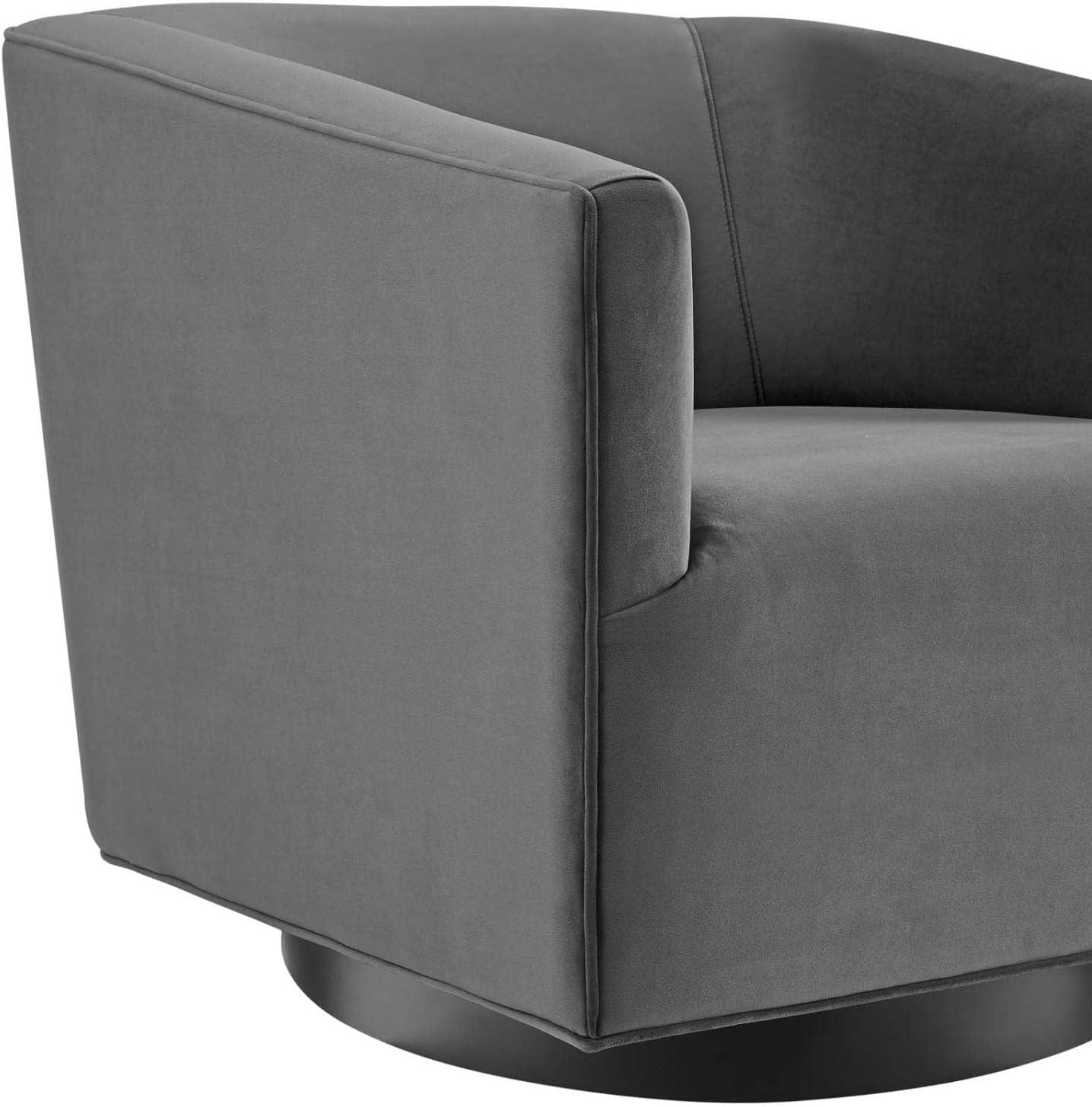 Set of 2 Twist Swivel Chairs Performance Velvet Gray - Modway