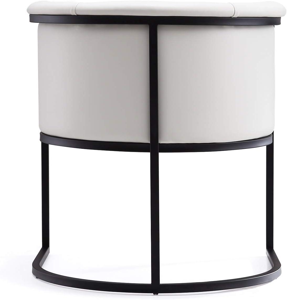 Manhattan Comfort Cosmopolitan Faux Leather Dining Chair White: Art-Deco, Metal Frame, No Assembly Required