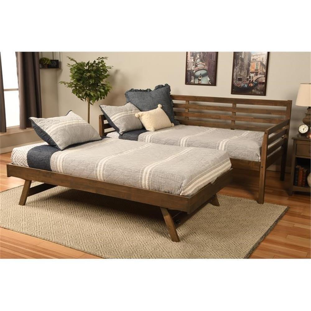 Kodiak Furniture Twin to King Size Daybed in Wood in Rustic Walnut