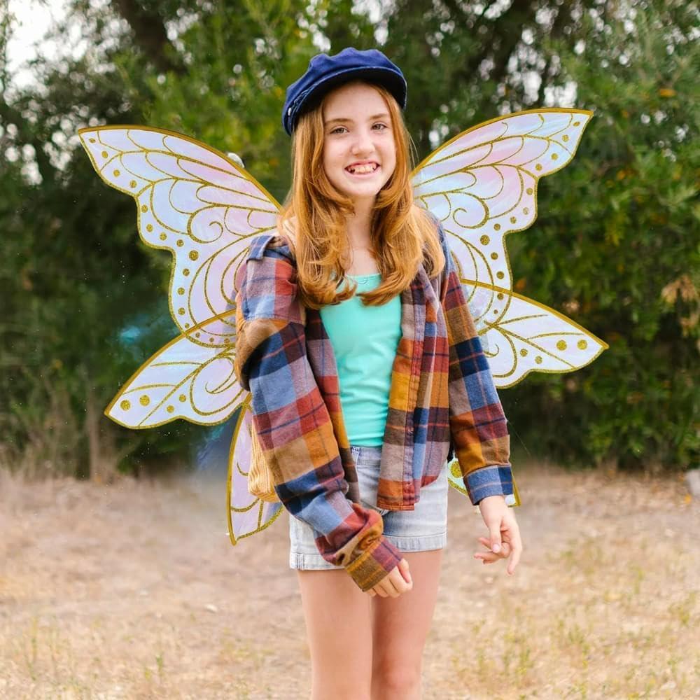 Amscan Glitter Gold Fairy Wings for Adults and Teens, Halloween Costume Accessory