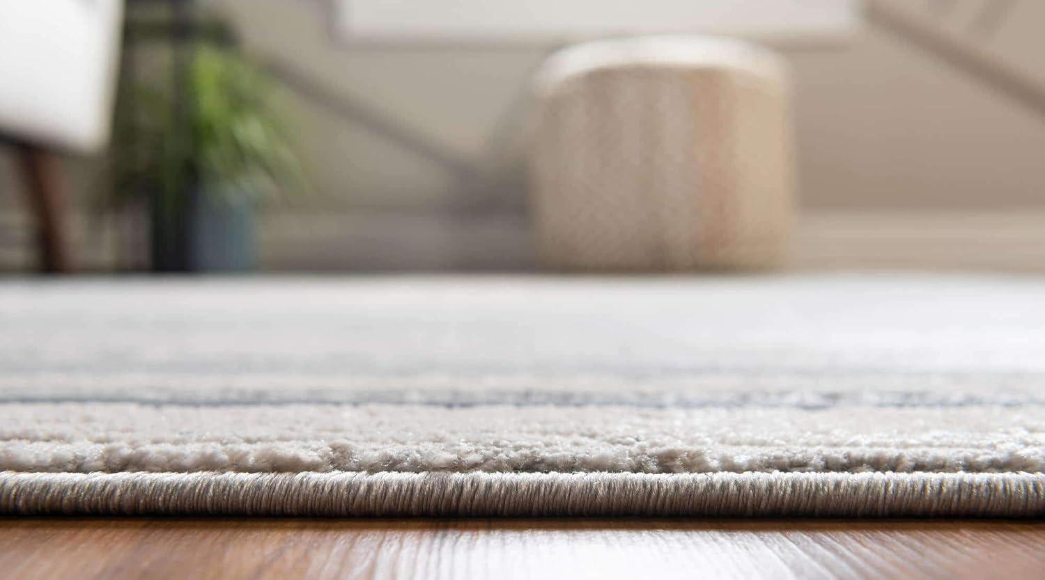 Unique Loom Oasis Collection Area Rug - Fountain (6'  x 9' Rectangle Gray/Ivory)