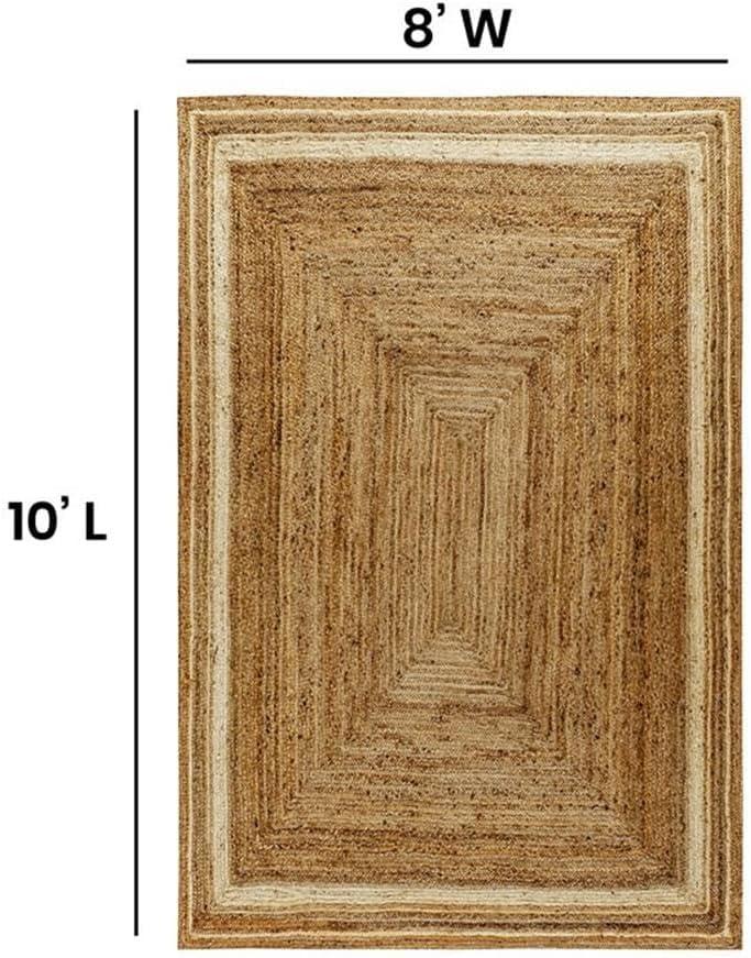 Flash Furniture Natural Fiber Jute Area Rug - Braided Indoor Jute Rug - Natural Area Rugs