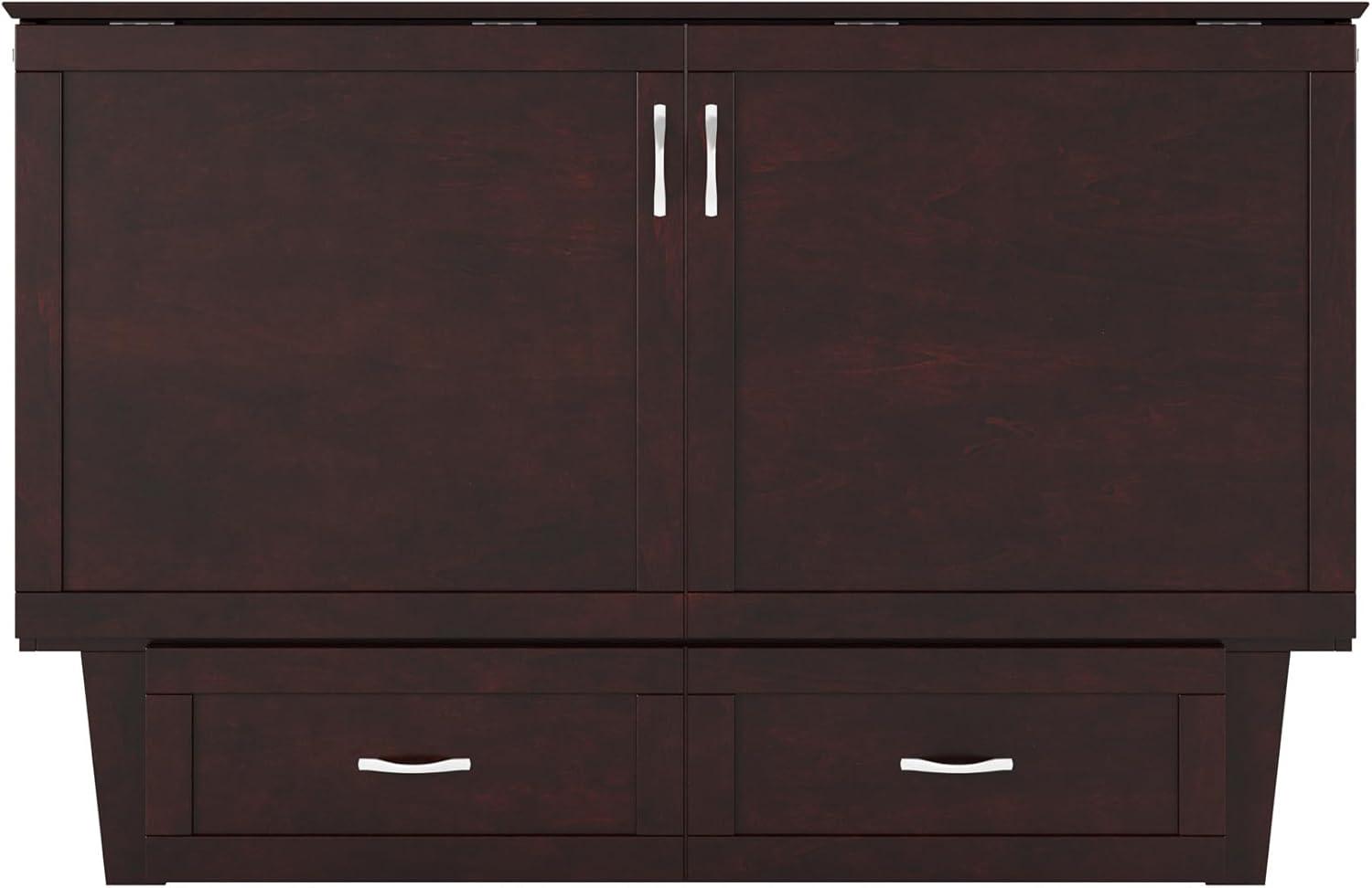 Queen Monroe Murphy Bed Chest with Memory Foam Mattress - AFI