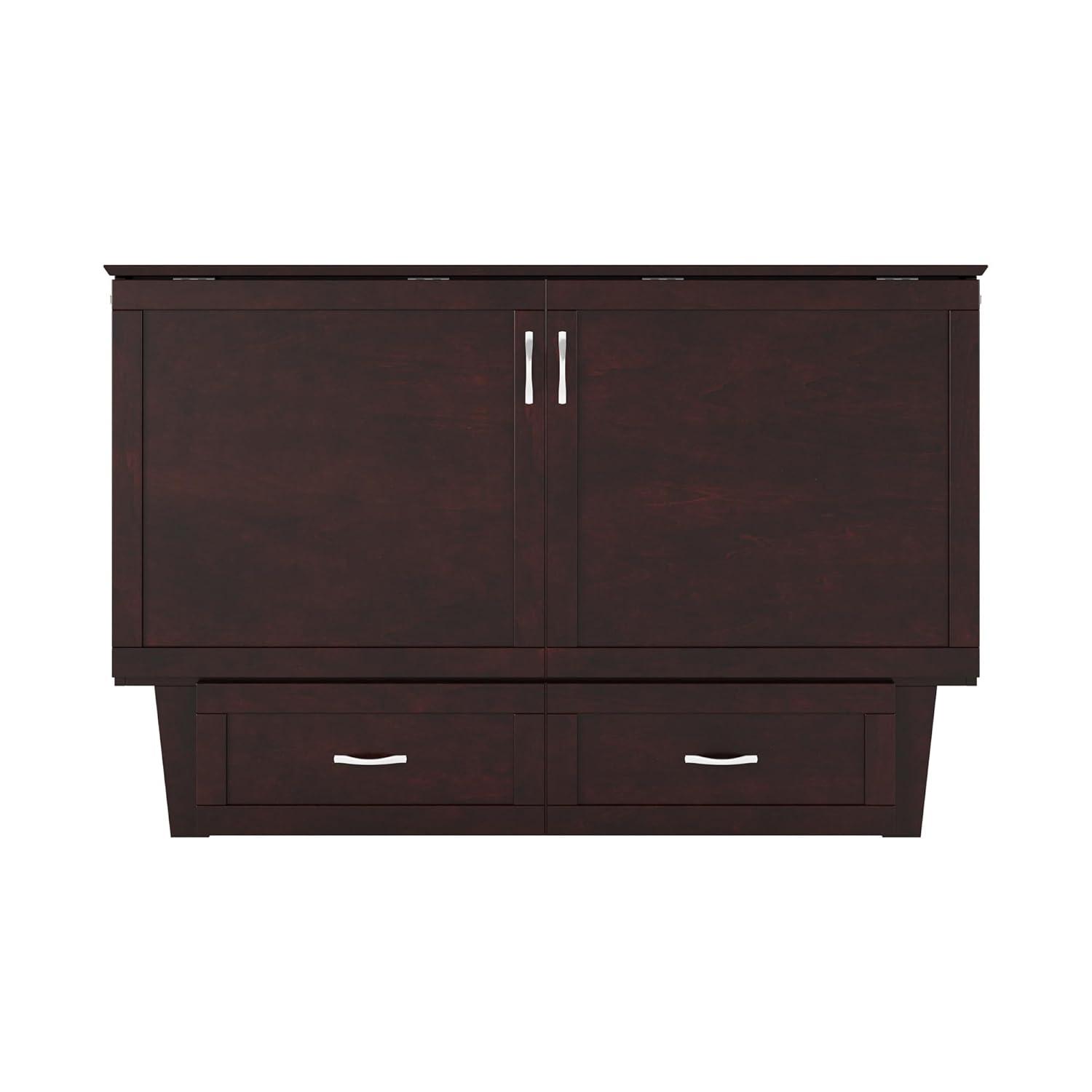 Queen Monroe Murphy Bed Chest with Memory Foam Mattress - AFI