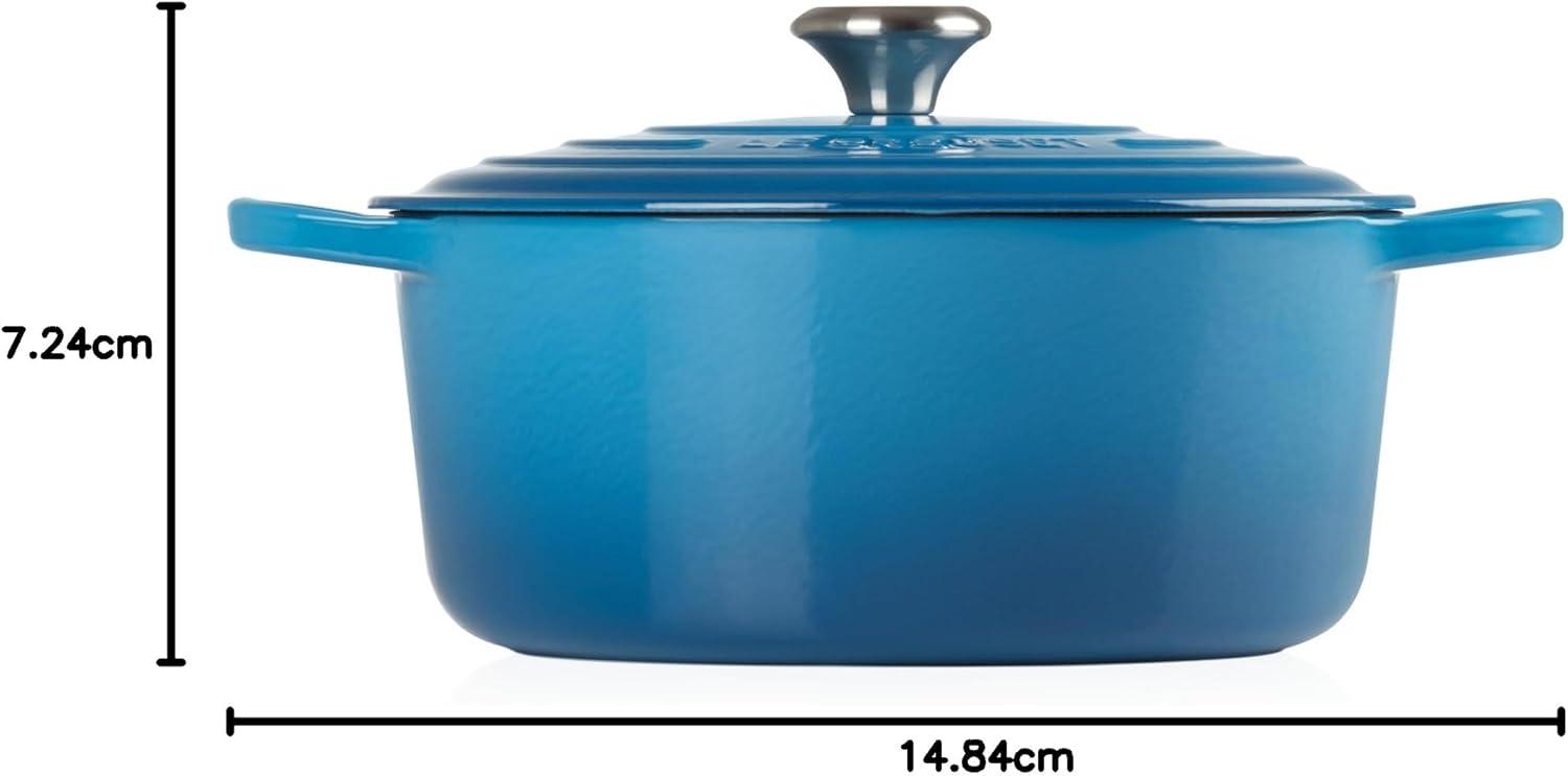 Marseille Blue Enameled Cast Iron 7.25 qt Dutch Oven