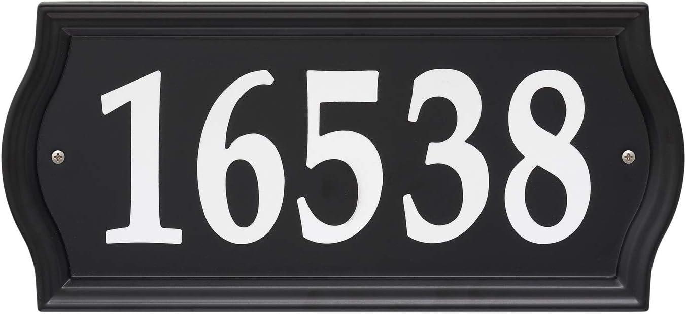 Black Powder-Coated Metal Reflective Address Plaque