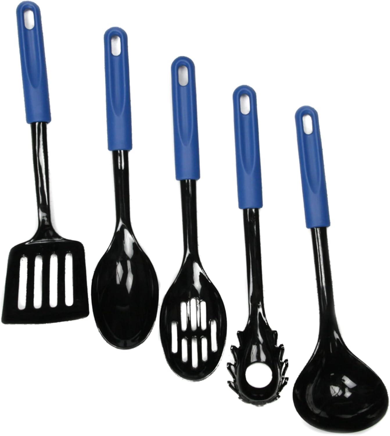Chef Craft Basic Nylon Cooking/Serving Ladle, 12 inch, Blue/Black