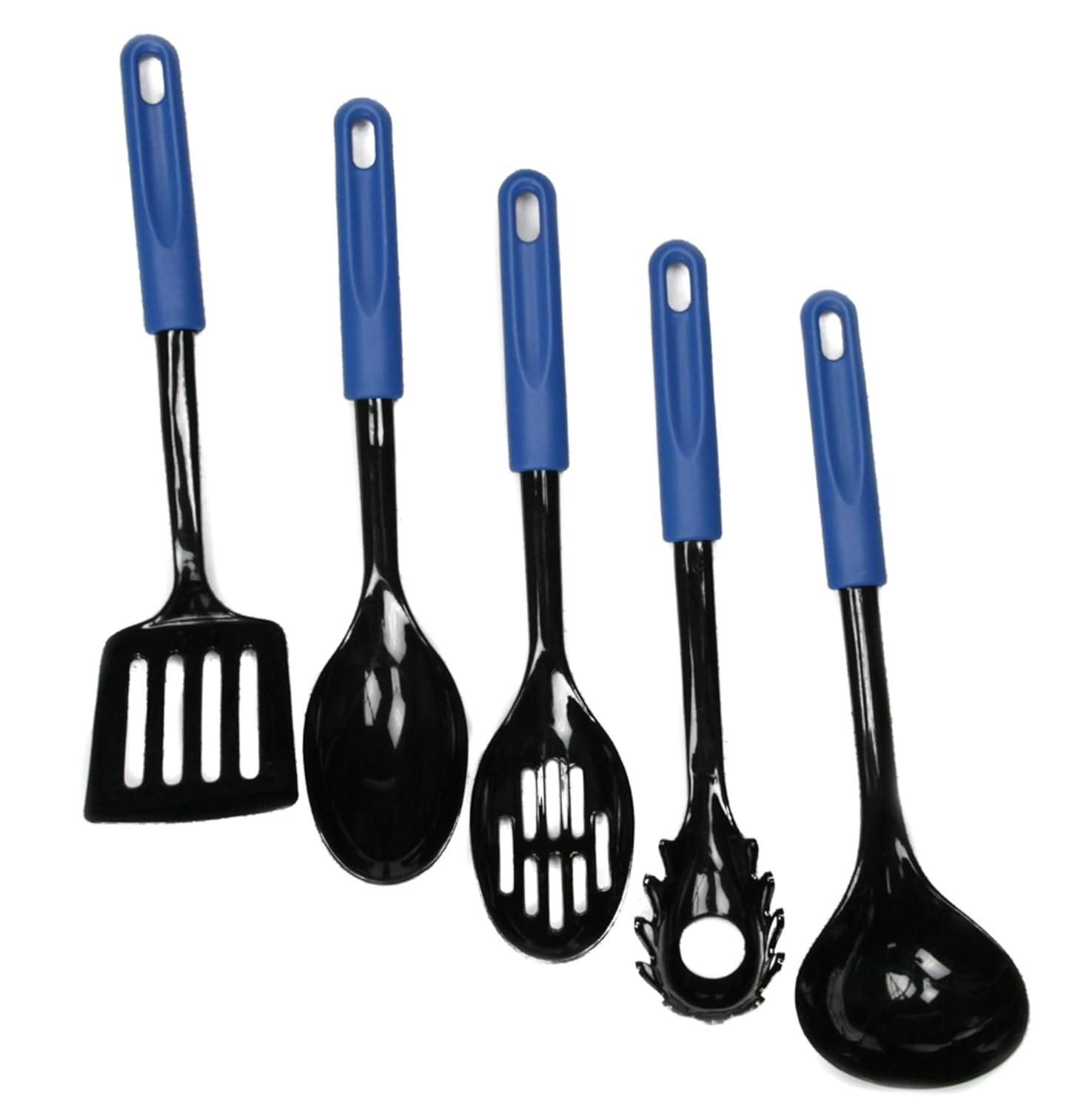 Chef Craft Basic Nylon Cooking/Serving Ladle, 12 inch, Blue/Black