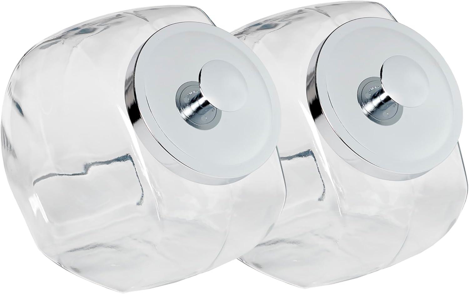 Anchor Hocking 1-Gallon Penny Candy Jar with Chrome Lid Food Storage, 2 Pack Set