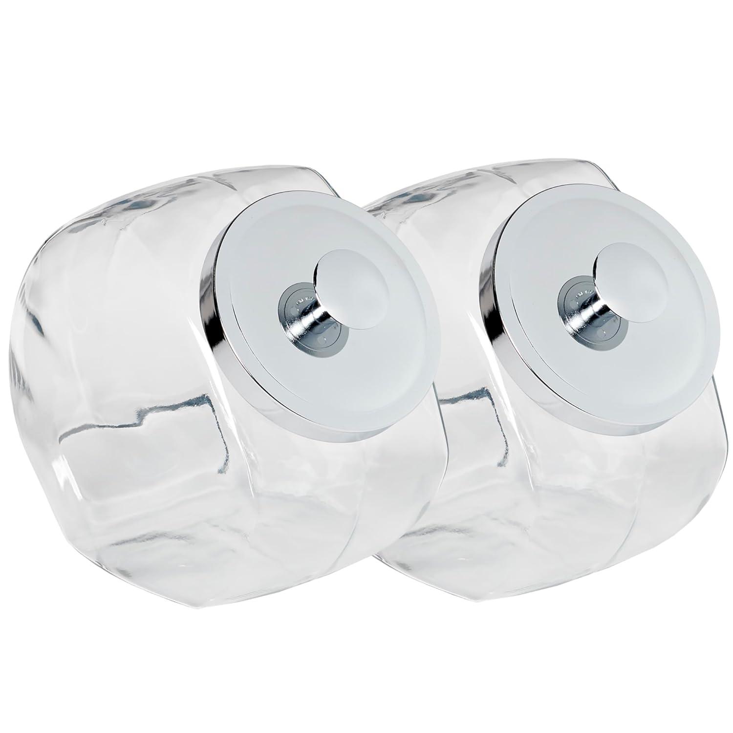 Anchor Hocking 1-Gallon Penny Candy Jar with Chrome Lid Food Storage, 2 Pack Set