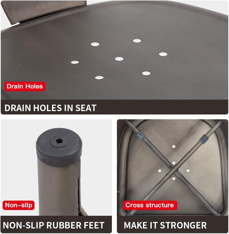 YRLLENSDAN Dining Chairs Set of 4 Metal Chair Indoor Outdoor Chairs Patio Chairs Kitchen Dining Chairs 18 Inch Seat Height Tolix Side Metal Stackable Bar Chairs 330LBS Weight Capacity,Bronze