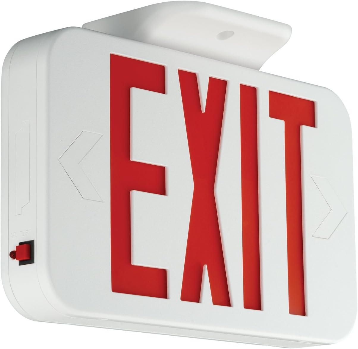 White and Red LED Emergency Exit Sign with NiCad Battery