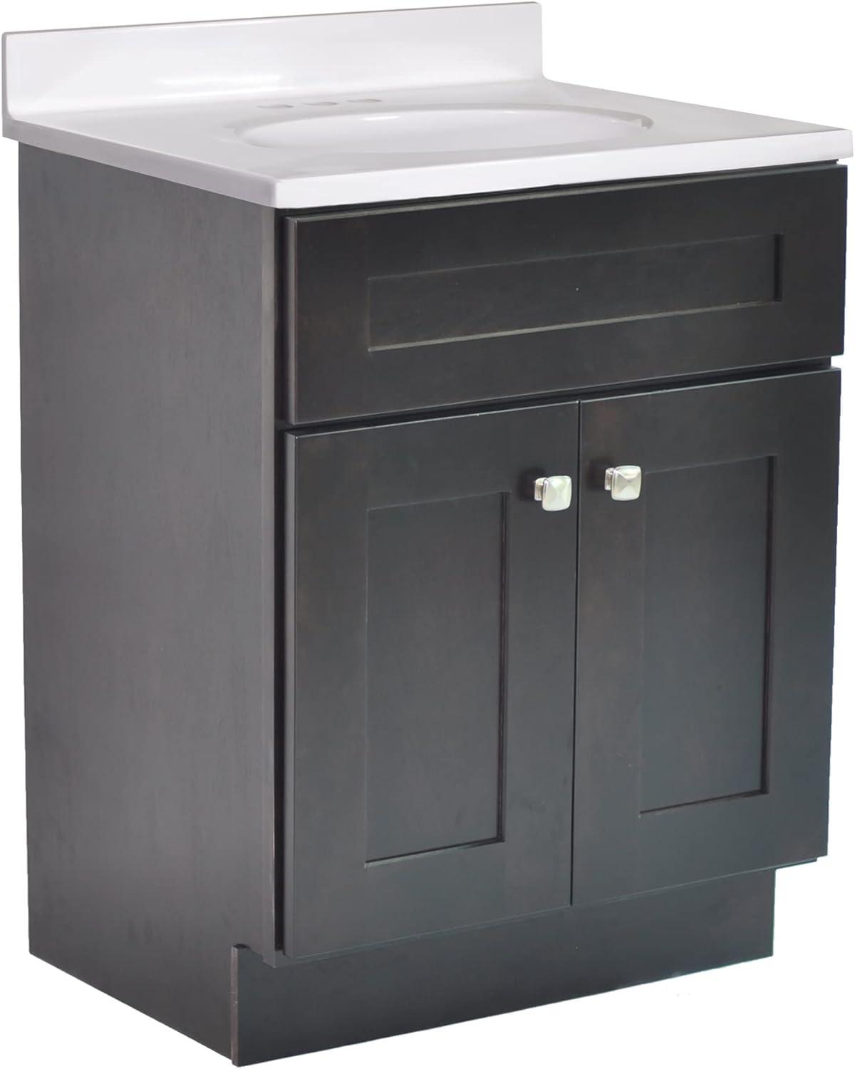 Design House Brookings 24 Inch Bathroom Vanity, Ready to Assemble, Solid Wood, Sherwin Williams – Design House, 587063