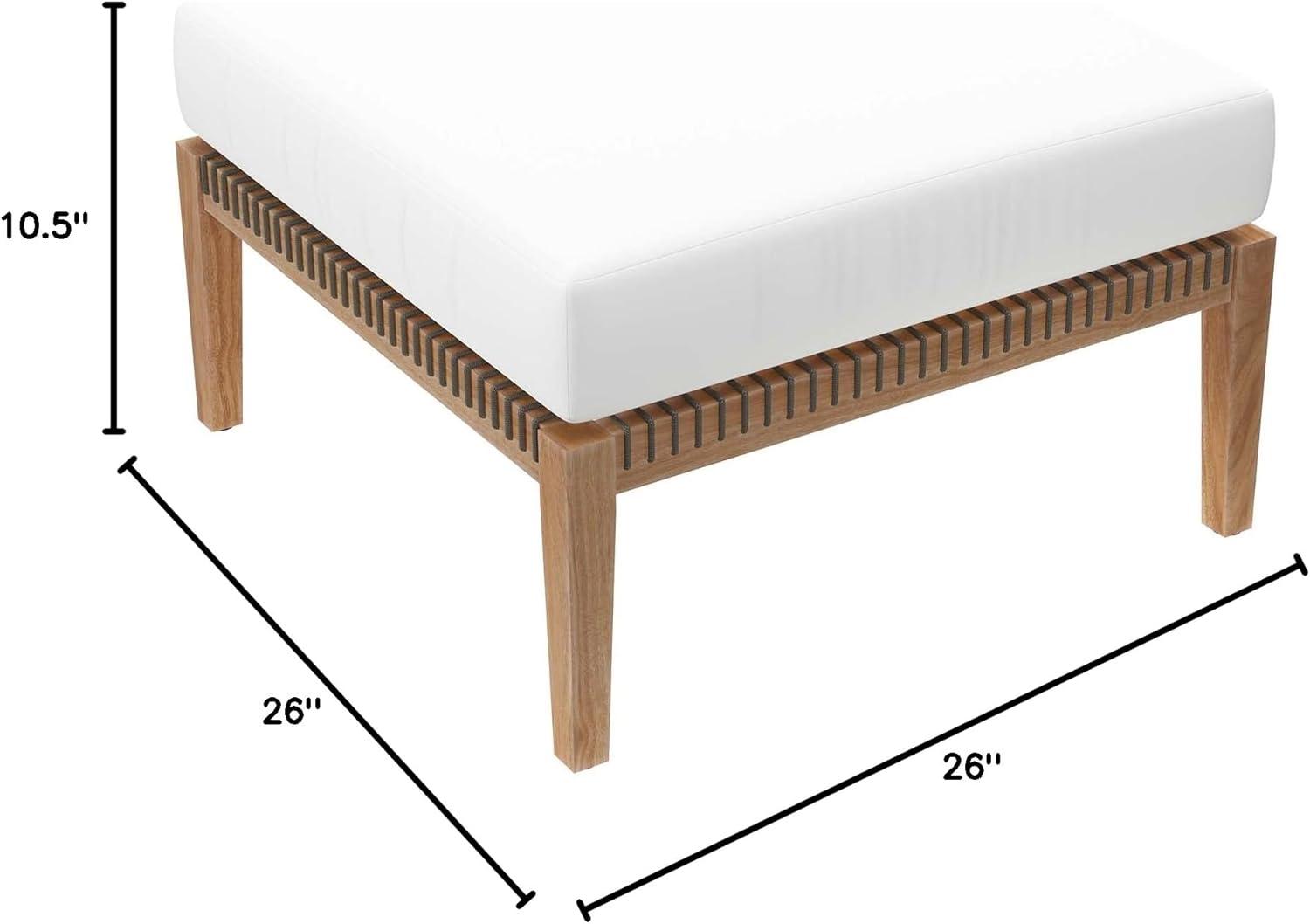 Modway Clearwater Outdoor Patio Teak Wood Ottoman