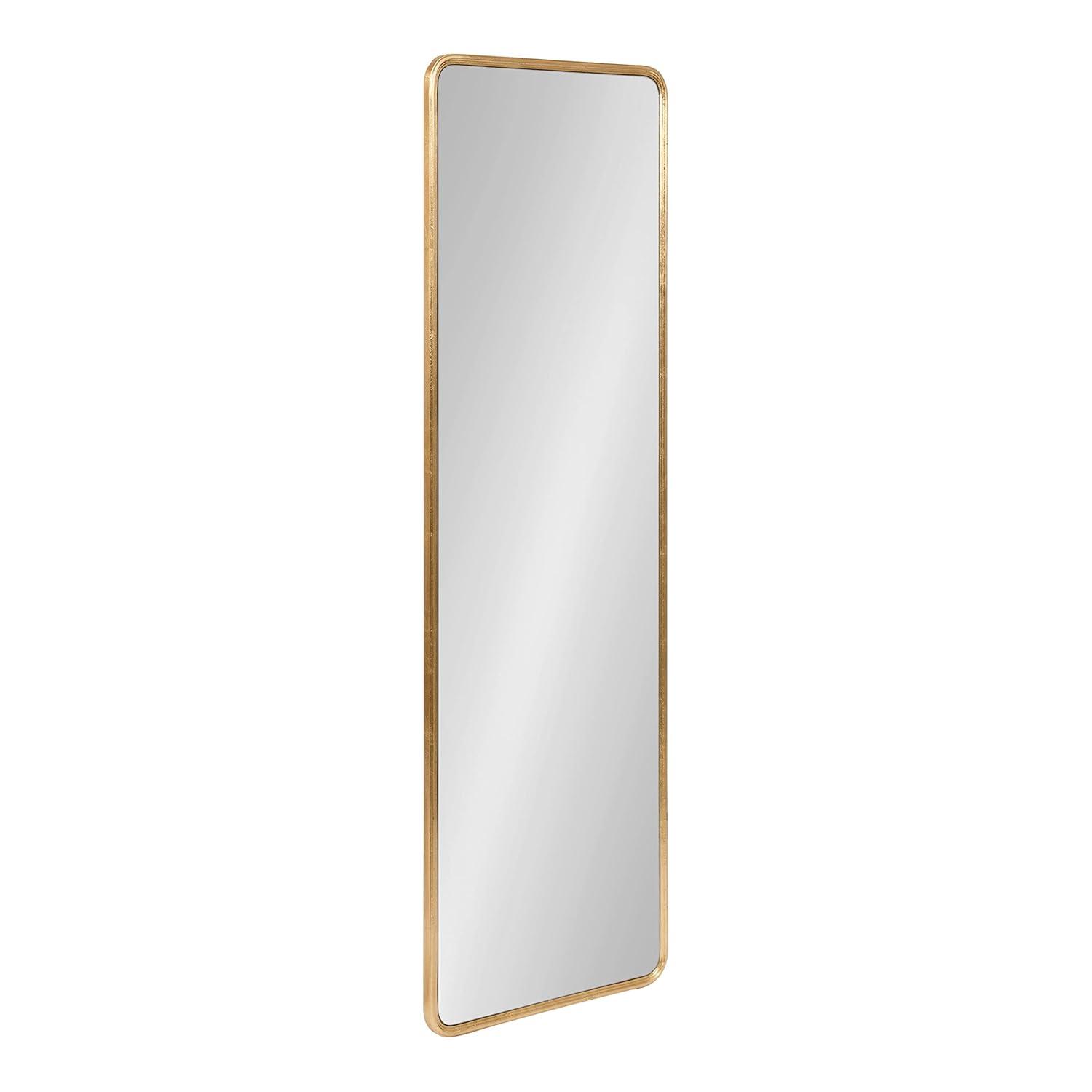 Kate and Laurel Caskill Rectangle MDF Full Length Mirror, 16x48, Gold