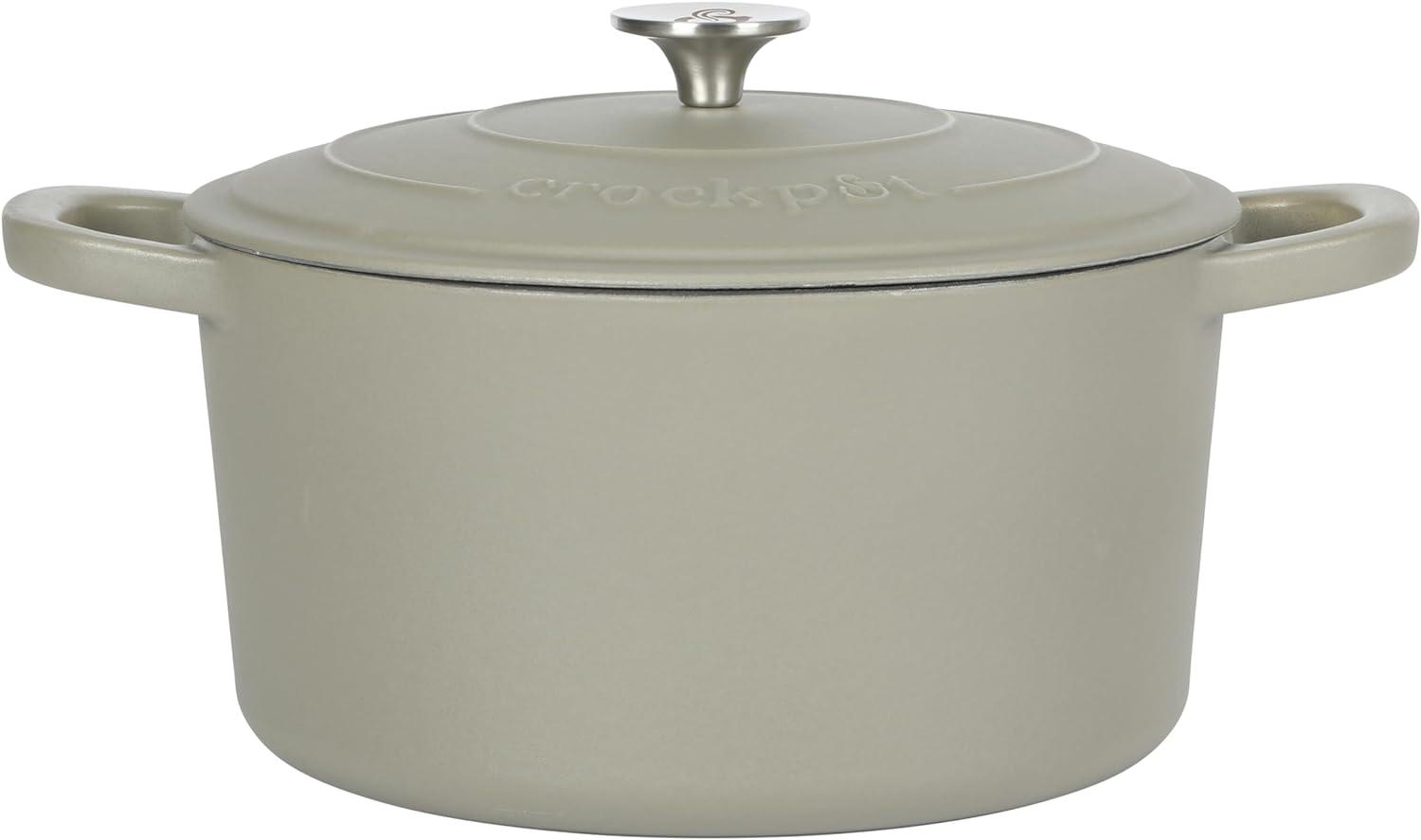 Crockpot Artisan 5 Quart Enameled Cast Iron Dutch Oven in Matte Green