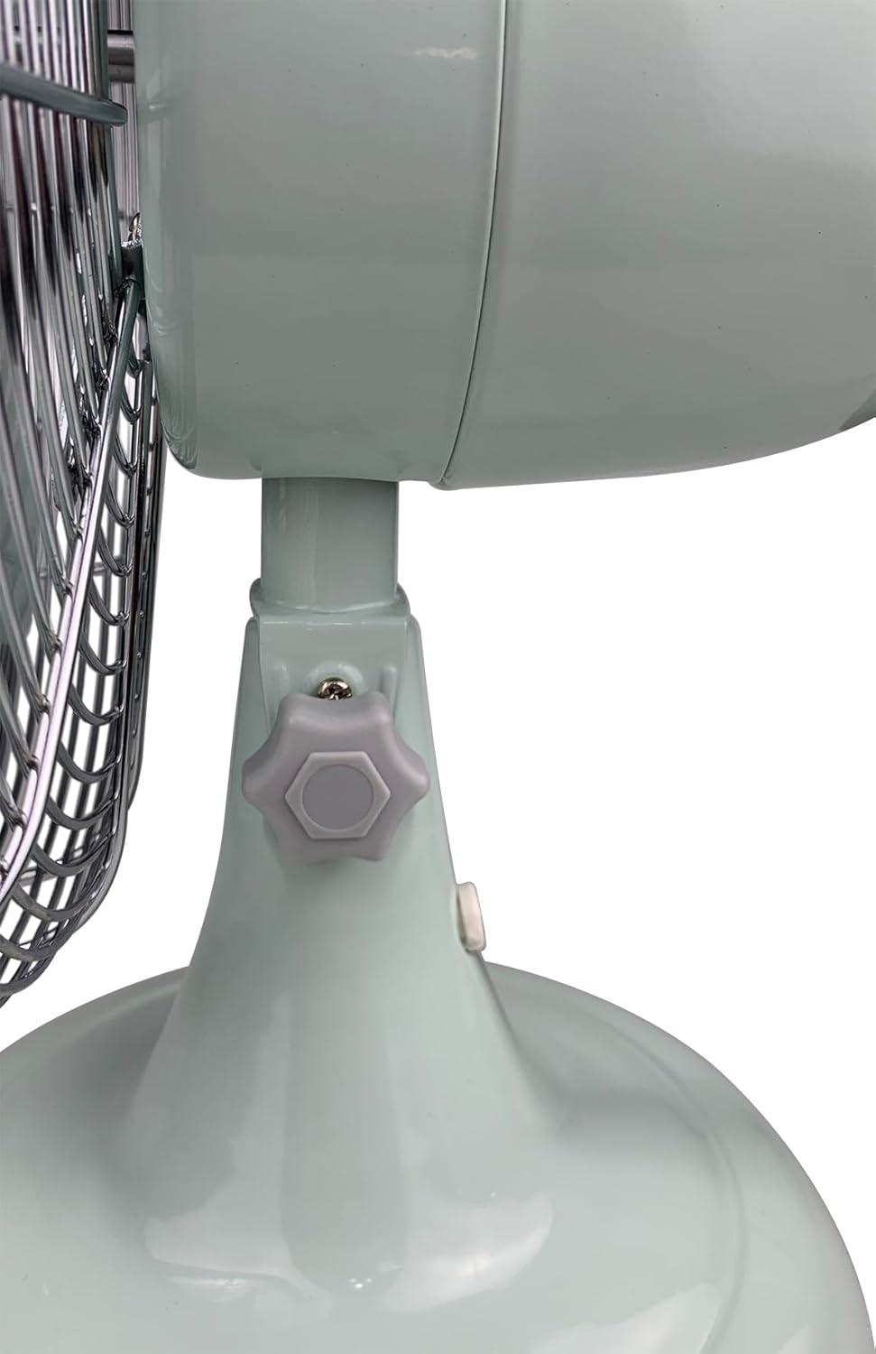 Good Housekeeping Good Housekeeping's All-Metal Retro 3-Speed 12" Oscillating Office Desk Table Fan (Multiple Finishes Available)