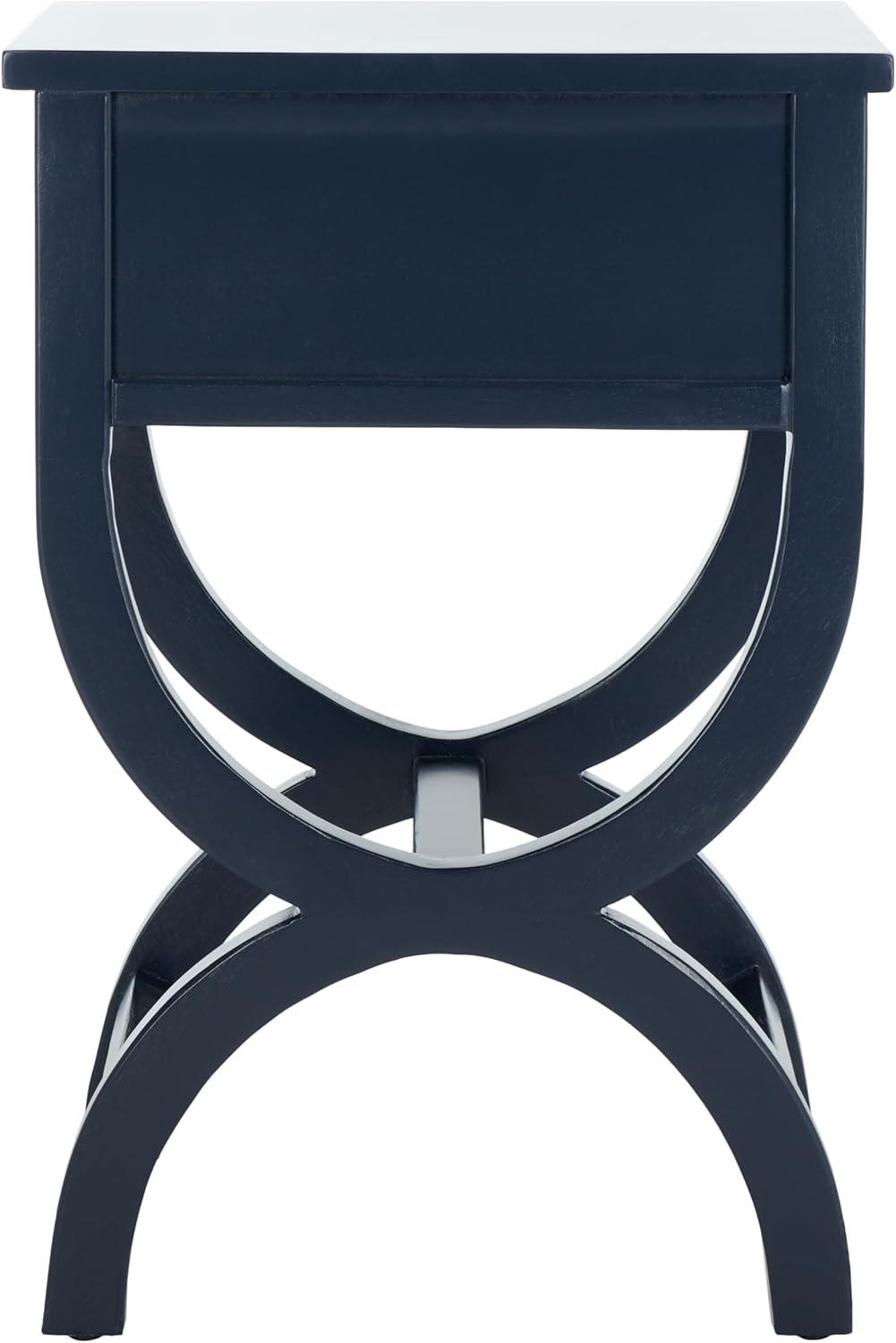 Maxine Accent Table With Storage Drawer - AMH6608G - Navy - Safavieh Couture