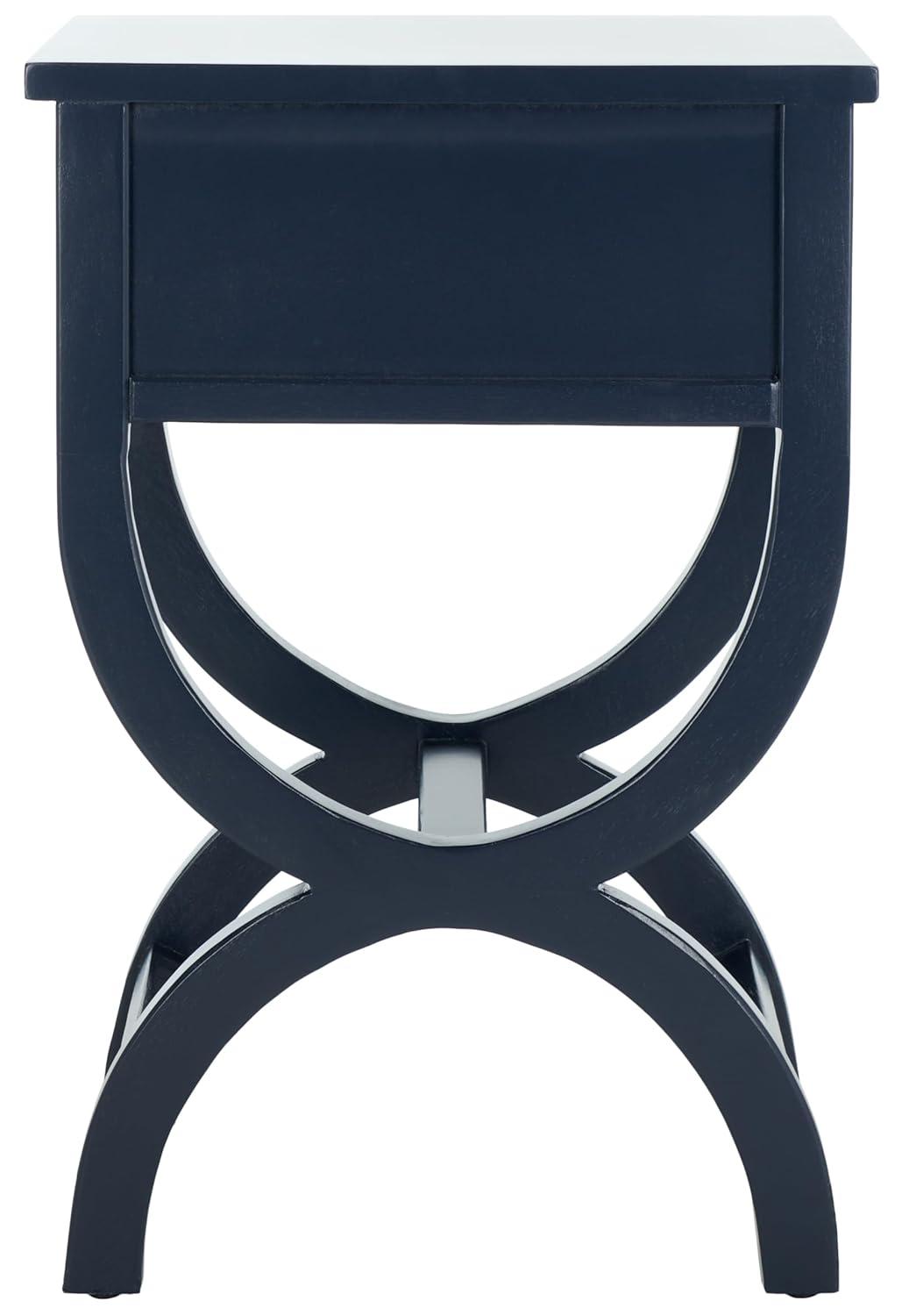 Maxine Accent Table With Storage Drawer - AMH6608G - Navy - Safavieh Couture