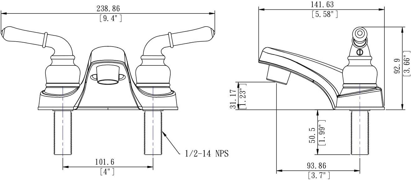 Pacific Bay Lynden Bathroom Sink Faucet Metal-Plated ABS Water Faucet, Brushed Satin Nickel