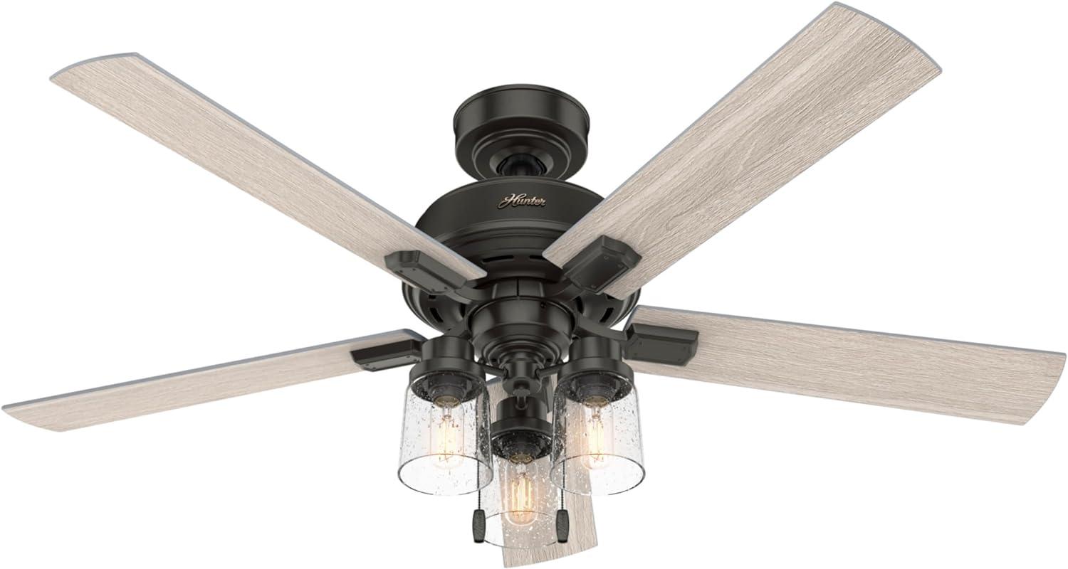 52" Hartland 5 - Blade Standard Ceiling Fan with Pull Chain and Light Kit Included
