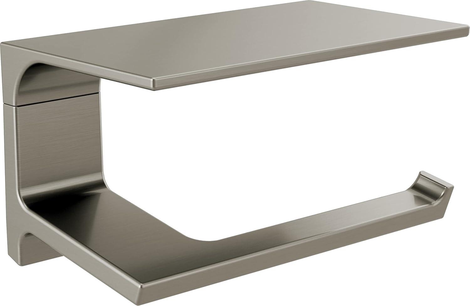 Pivotal Wall Mount Single Post Toilet Paper Holder with Shelf Bath Hardware Accessory