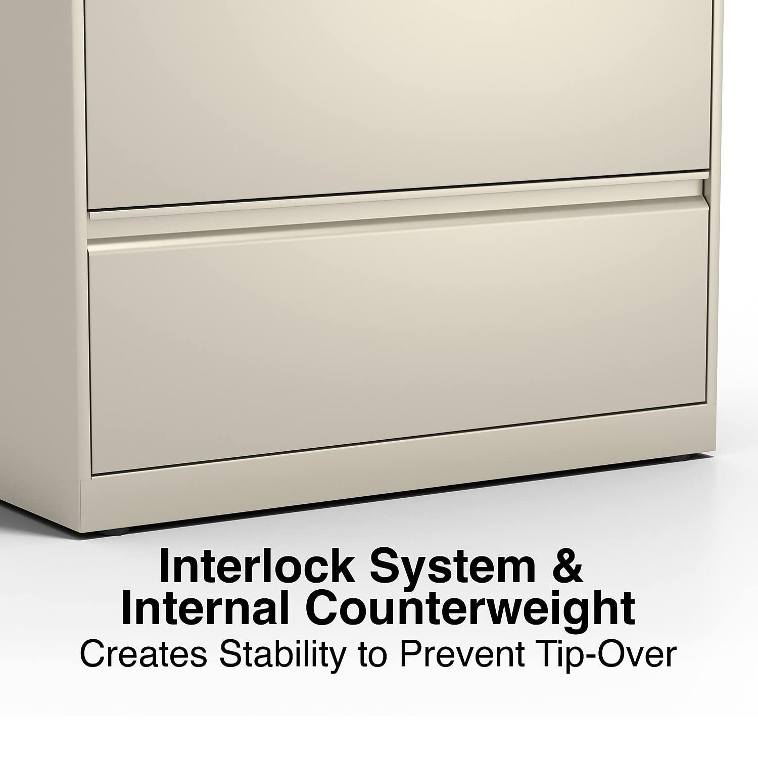 Staples Commercial 2-Drawer Lateral File Cabinets 36" Wide Putty 870391