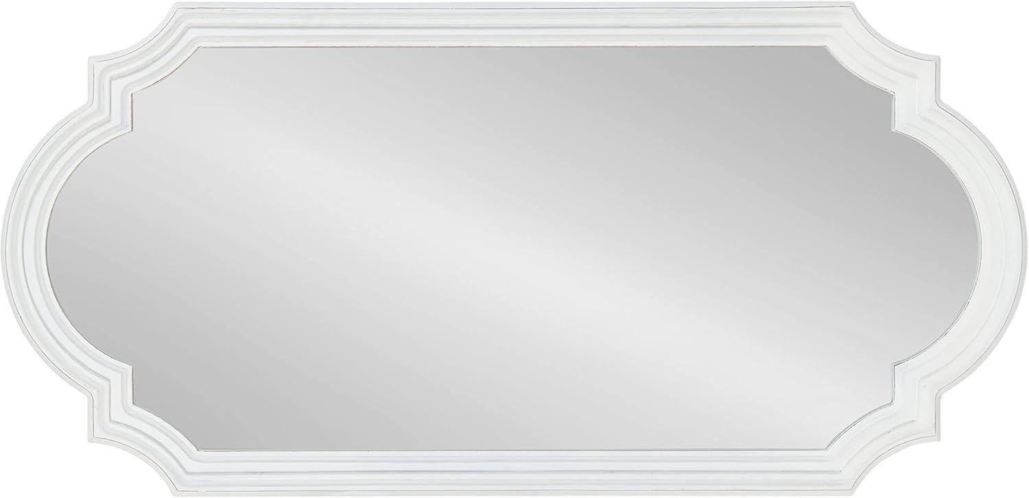 Kate and Laurel Fairbourne Scalloped MDF Full Length Mirror, 20x42, White