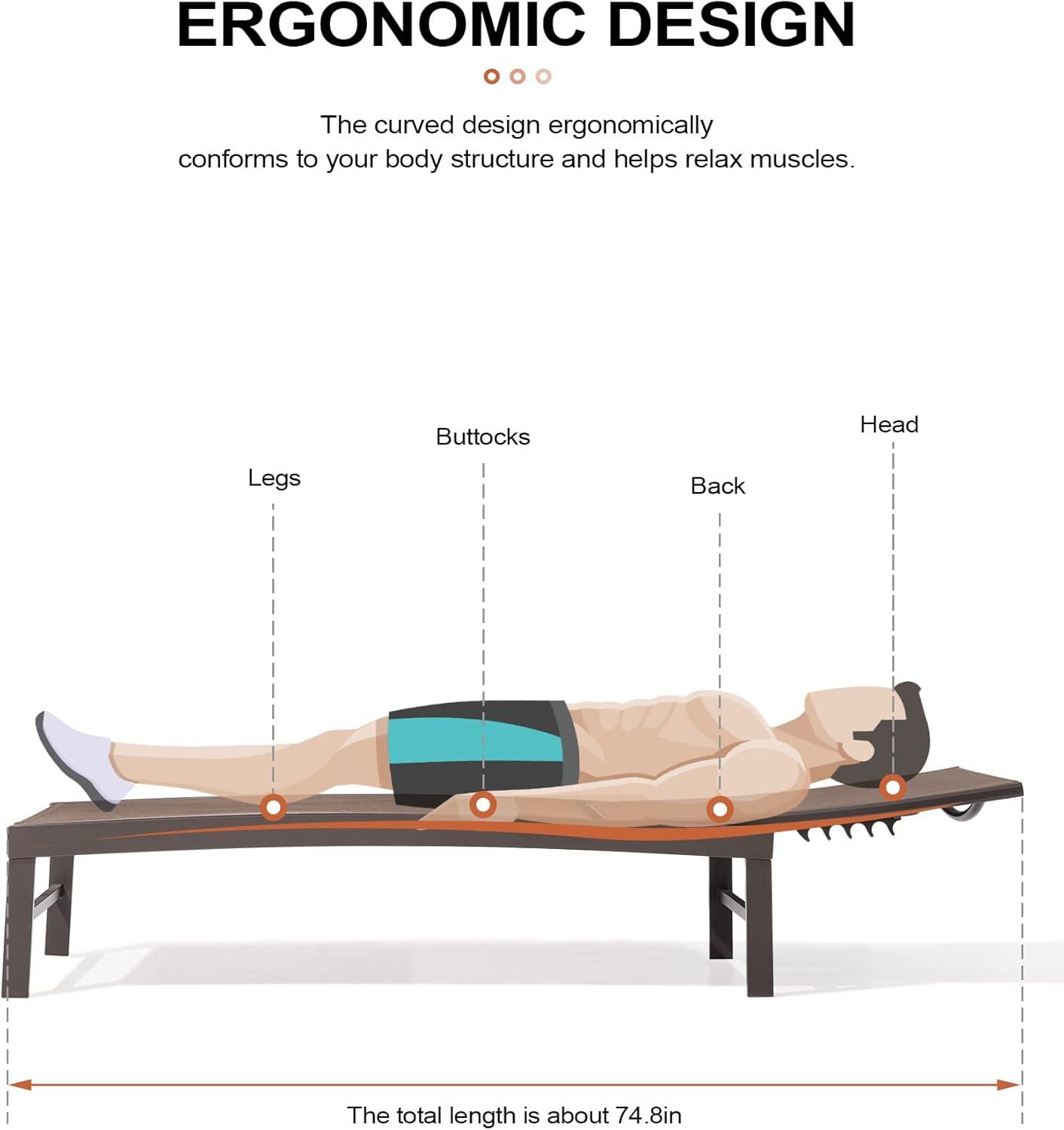 2pk Adjustable Aluminum Outdoor Chaise Lounges - Weather-Resistant, Easy-Care Patio Furniture - Crestlive Products: Rust-Resistant, Spot Clean