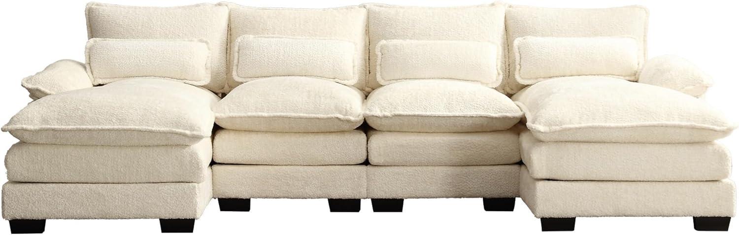 Latitude Run® Millan U Shape Sectional Sofa Cloud Couch, 110" Modern Chenille Comfy Modular Sofa
