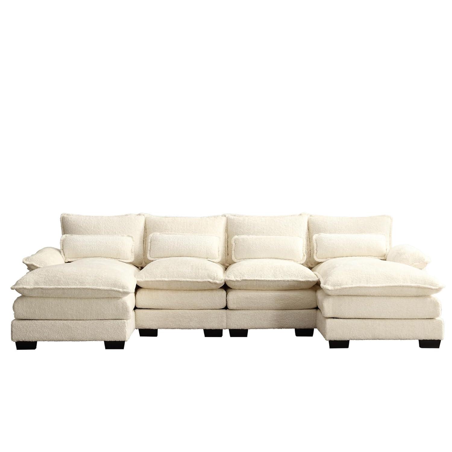 Latitude Run® Millan U Shape Sectional Sofa Cloud Couch, 110" Modern Chenille Comfy Modular Sofa