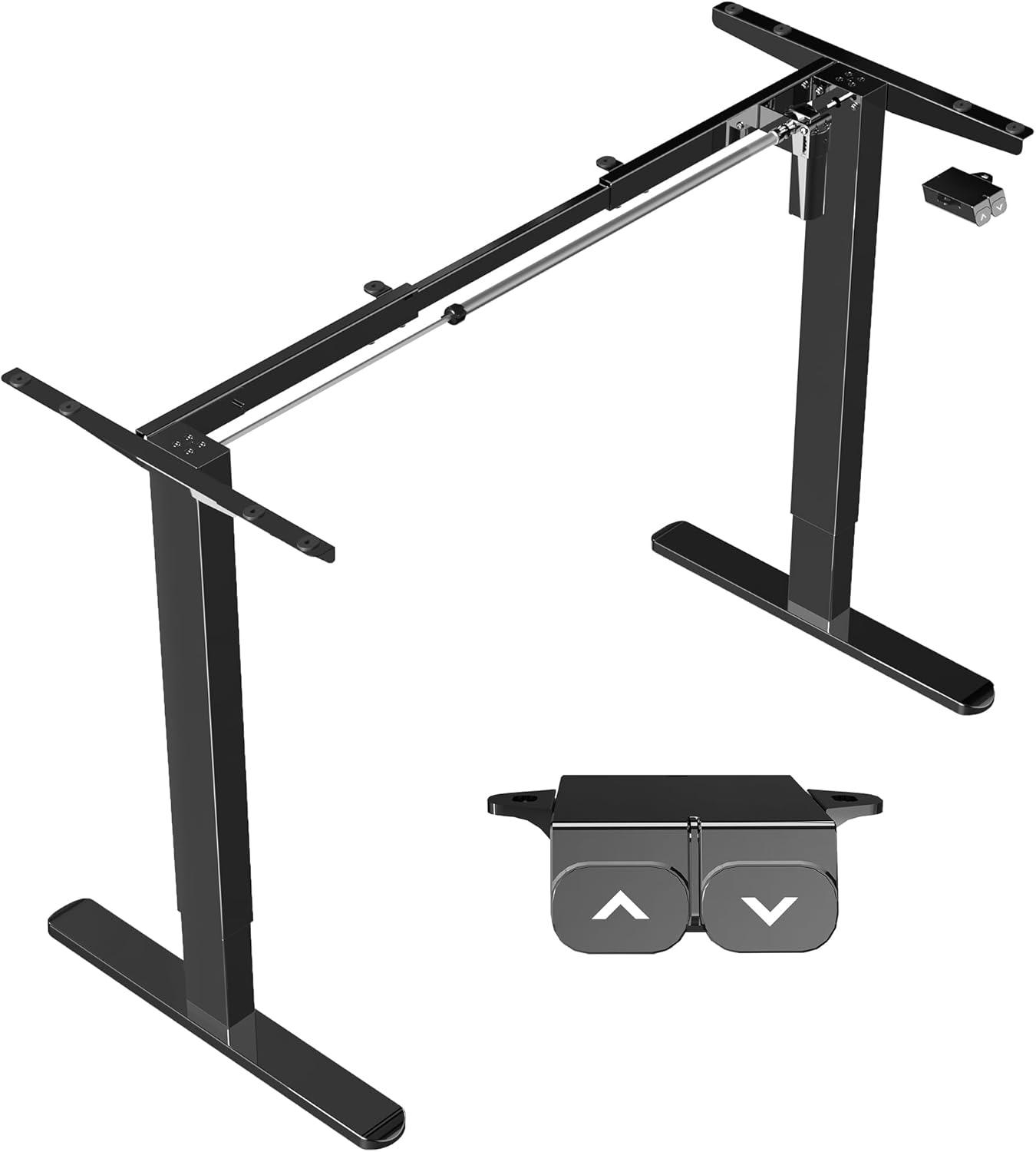 Vivo Black Adjustable Electric Stand Up Desk Frame with Simple Controller