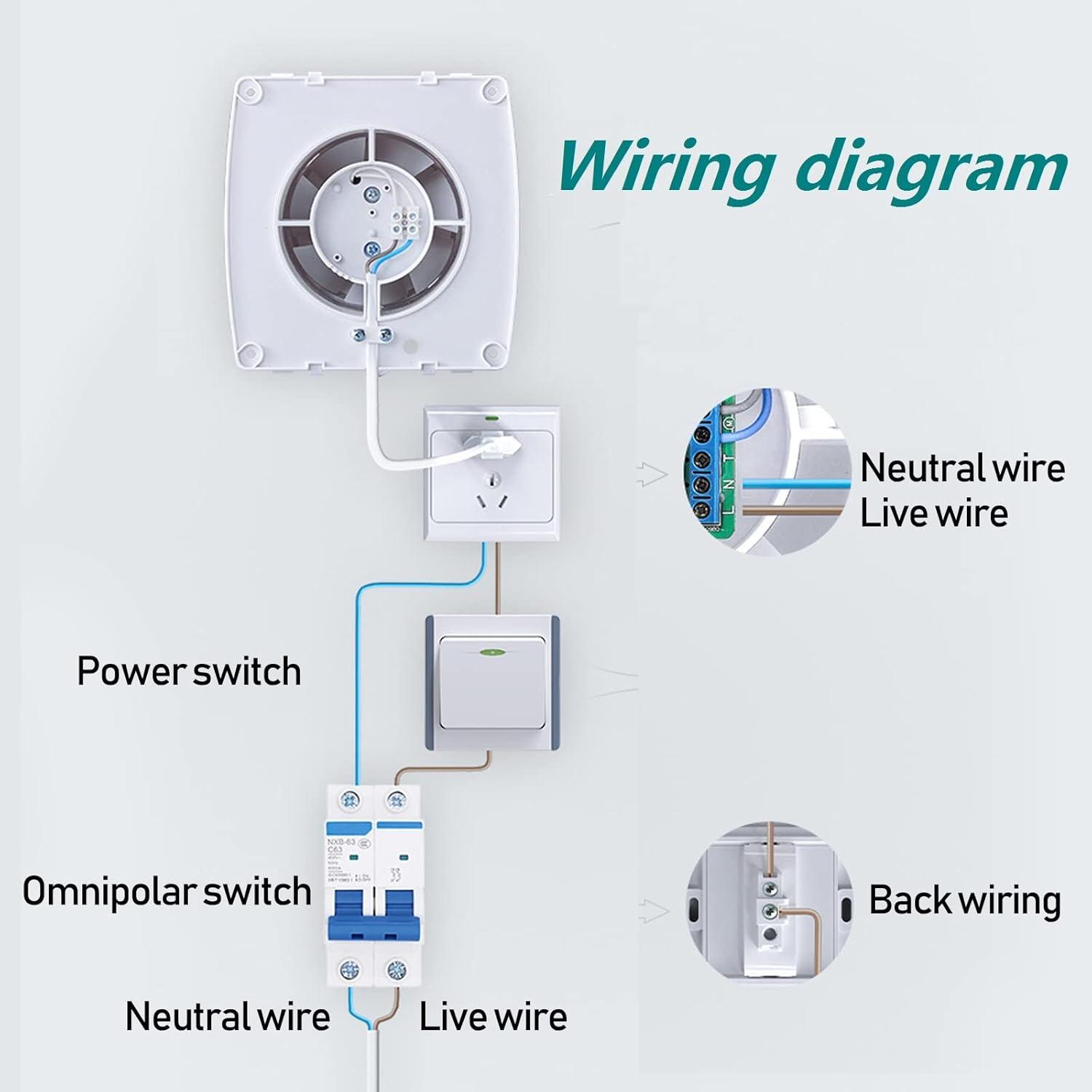 Bathroom Exhaust Fan 141 CFM 6 Inch Allvent Home Ventilation Ceiling Window and Wall Mount Vent Fan with Anti-backflow Check Valve for Kitchen Bathroom Garage(110v/18W/White)