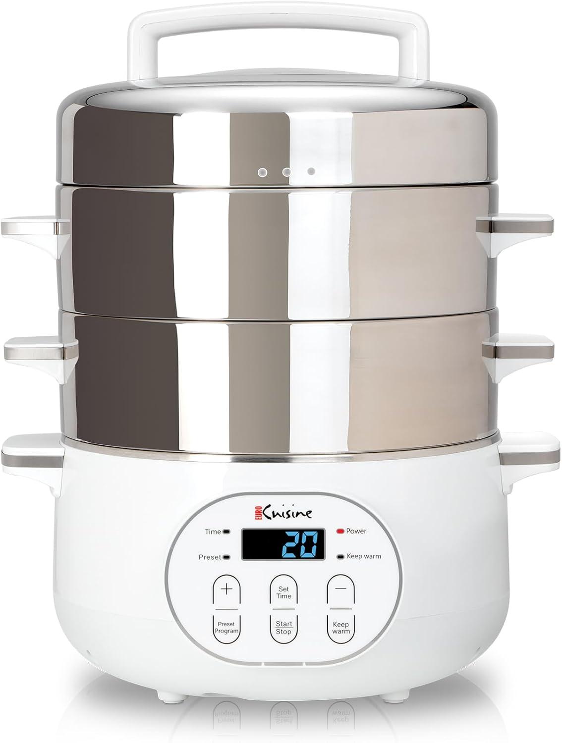 Stainless Steel 8.5 Qt Electric Food Steamer with LCD Display