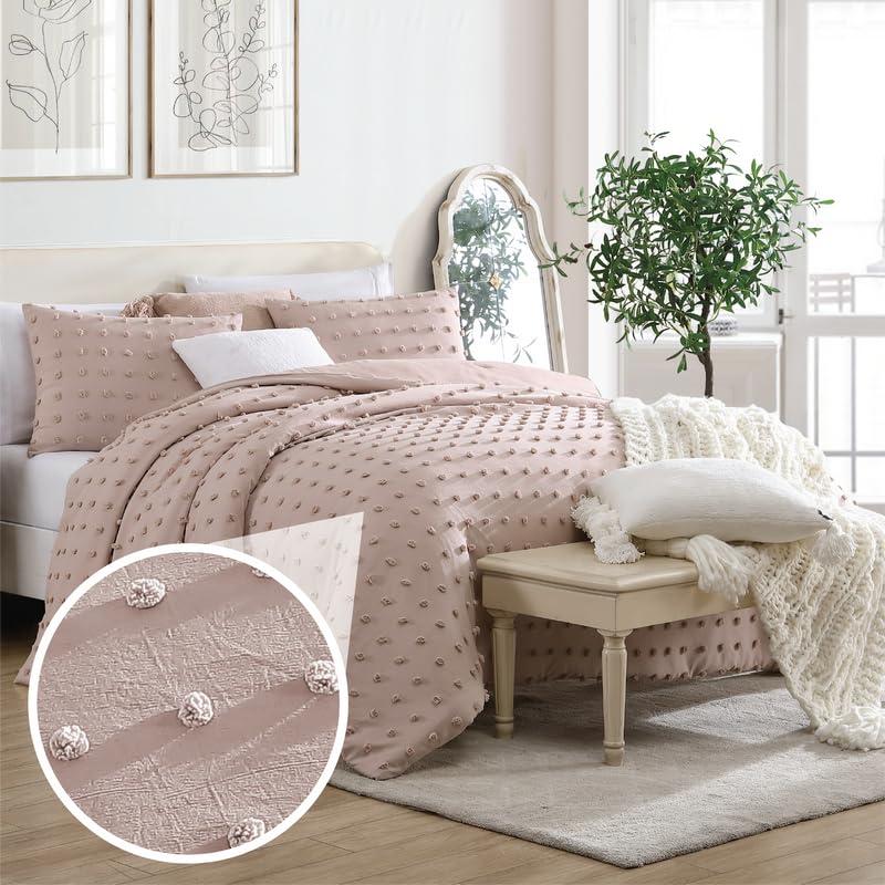 Swift Home Pom Pom Jaquard Microfiber 3-Piece Comforter Set