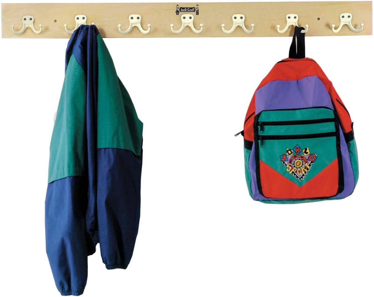 Small Birch Wall Coat Rack with 7 Double Hooks