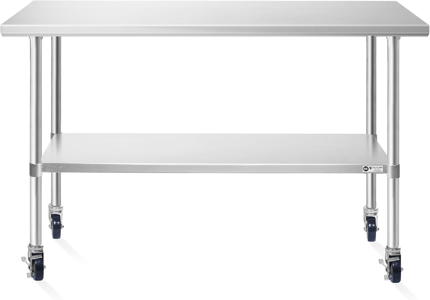 Flash Furniture Woodford NSF Certified Stainless Steel Prep and Work Table with Undershelf