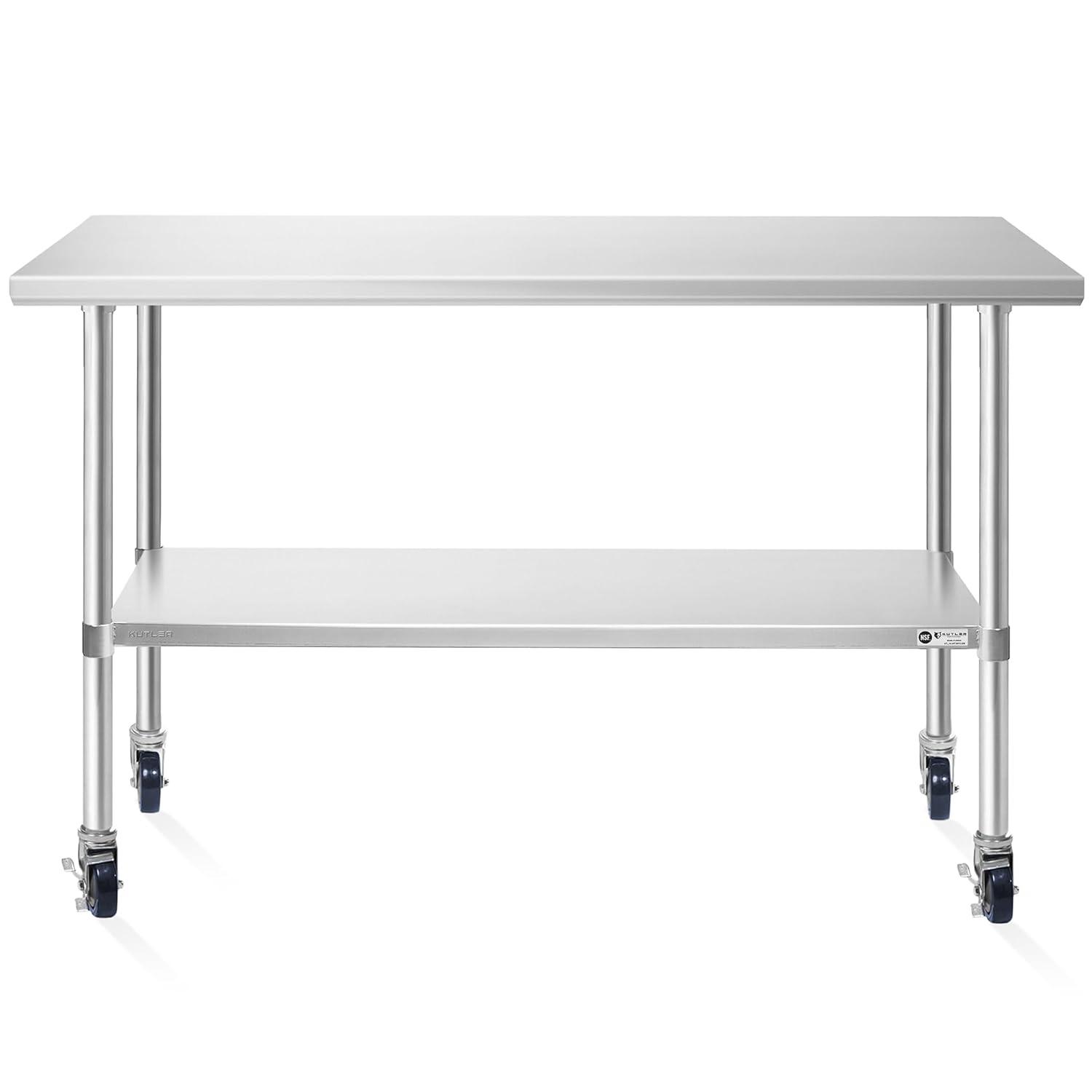 Flash Furniture Woodford NSF Certified Stainless Steel Prep and Work Table with Undershelf