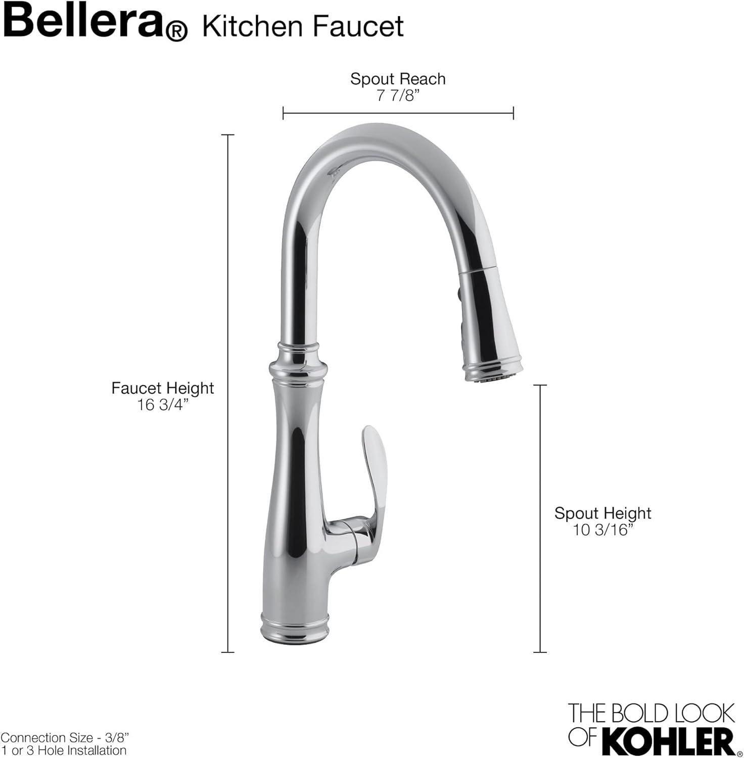 Bellera™ Pull Down Single Handle Kitchen Faucet with Handle and Supply Lines