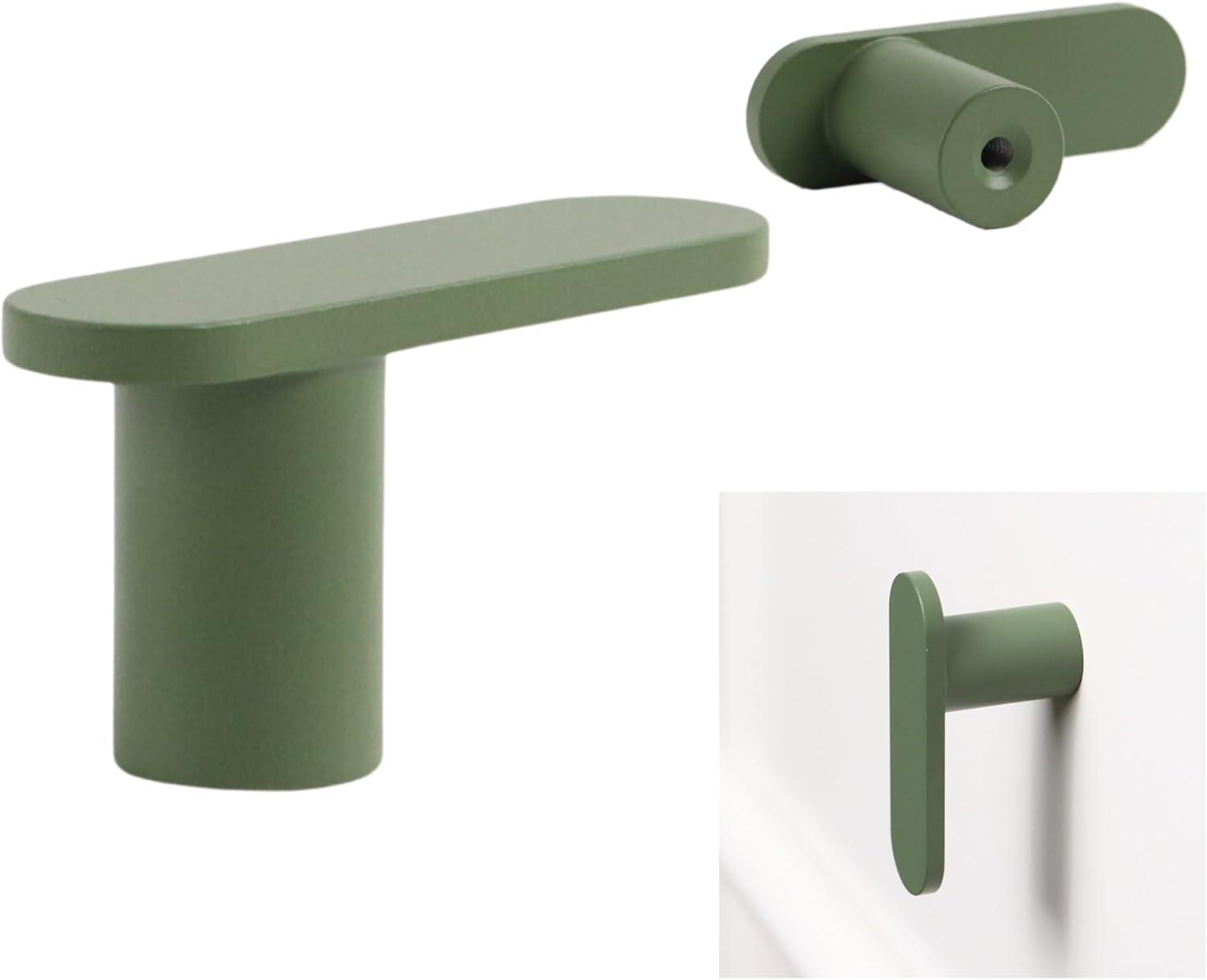 Olive Matte Aluminum T-Handle Bar Knob