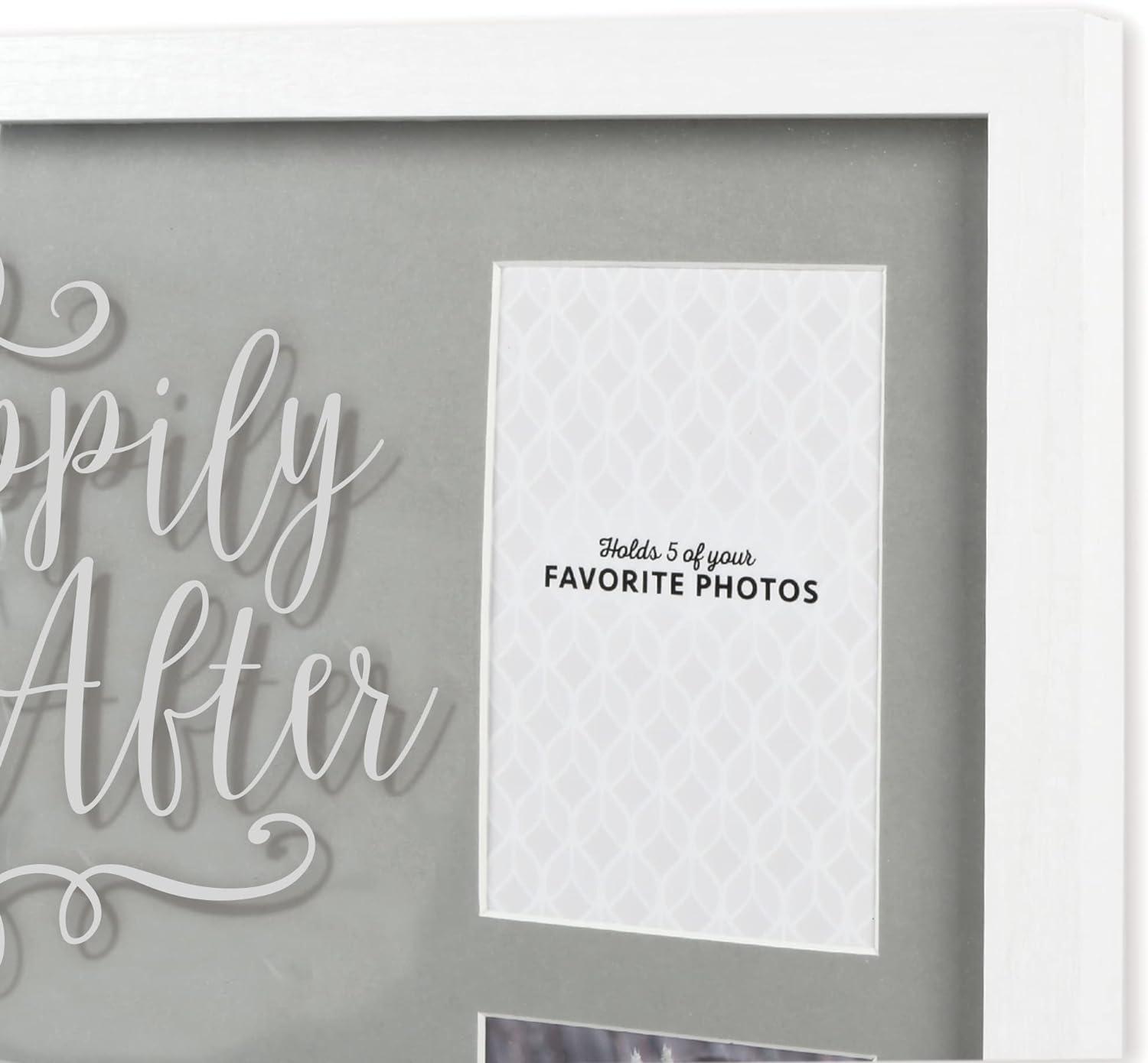 Prinz 5-Opening Happily Ever After Collage Picture Frame, Holds (4) 4x6, (1) 5x7 Photos, Grey