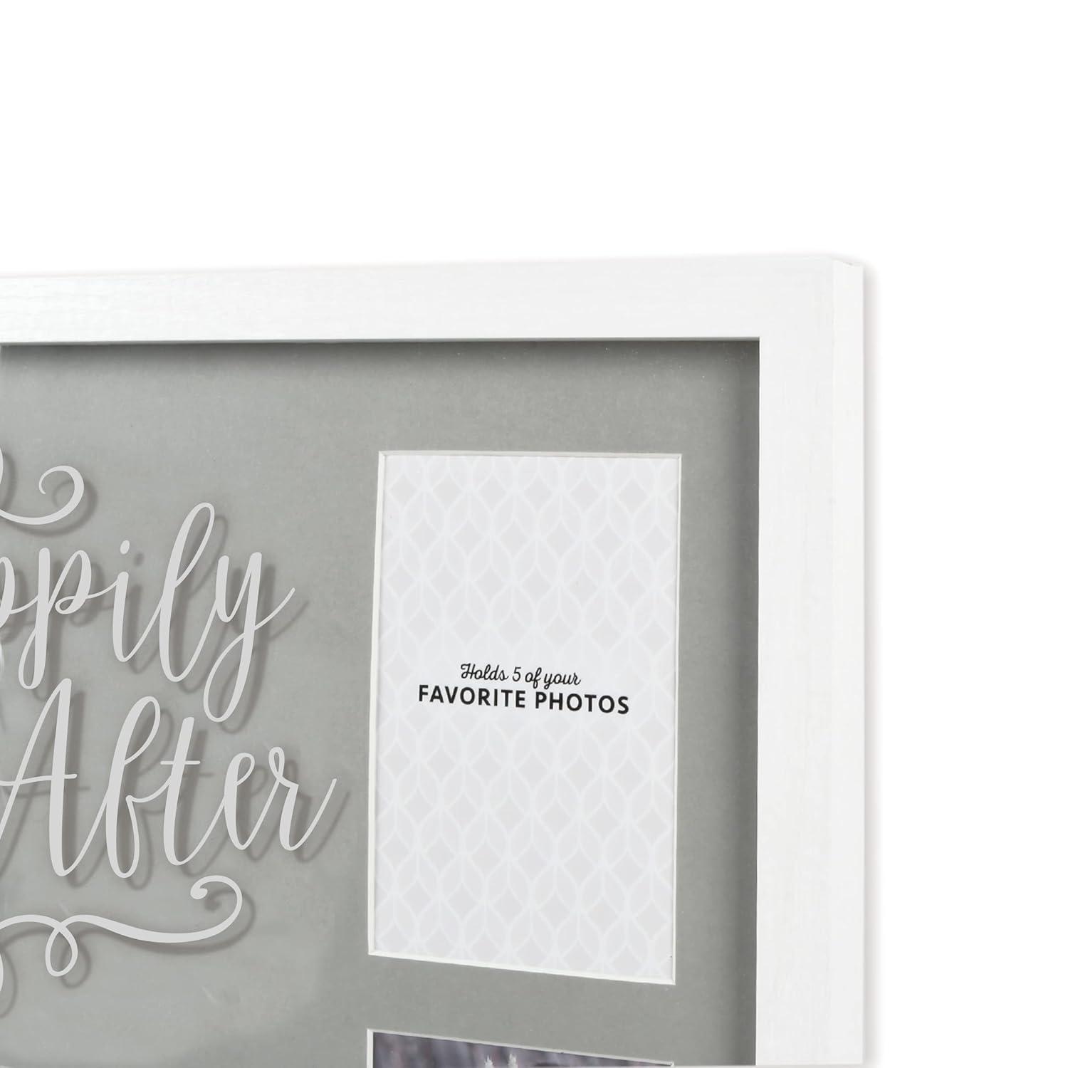 Prinz 5-Opening Happily Ever After Collage Picture Frame, Holds (4) 4x6, (1) 5x7 Photos, Grey
