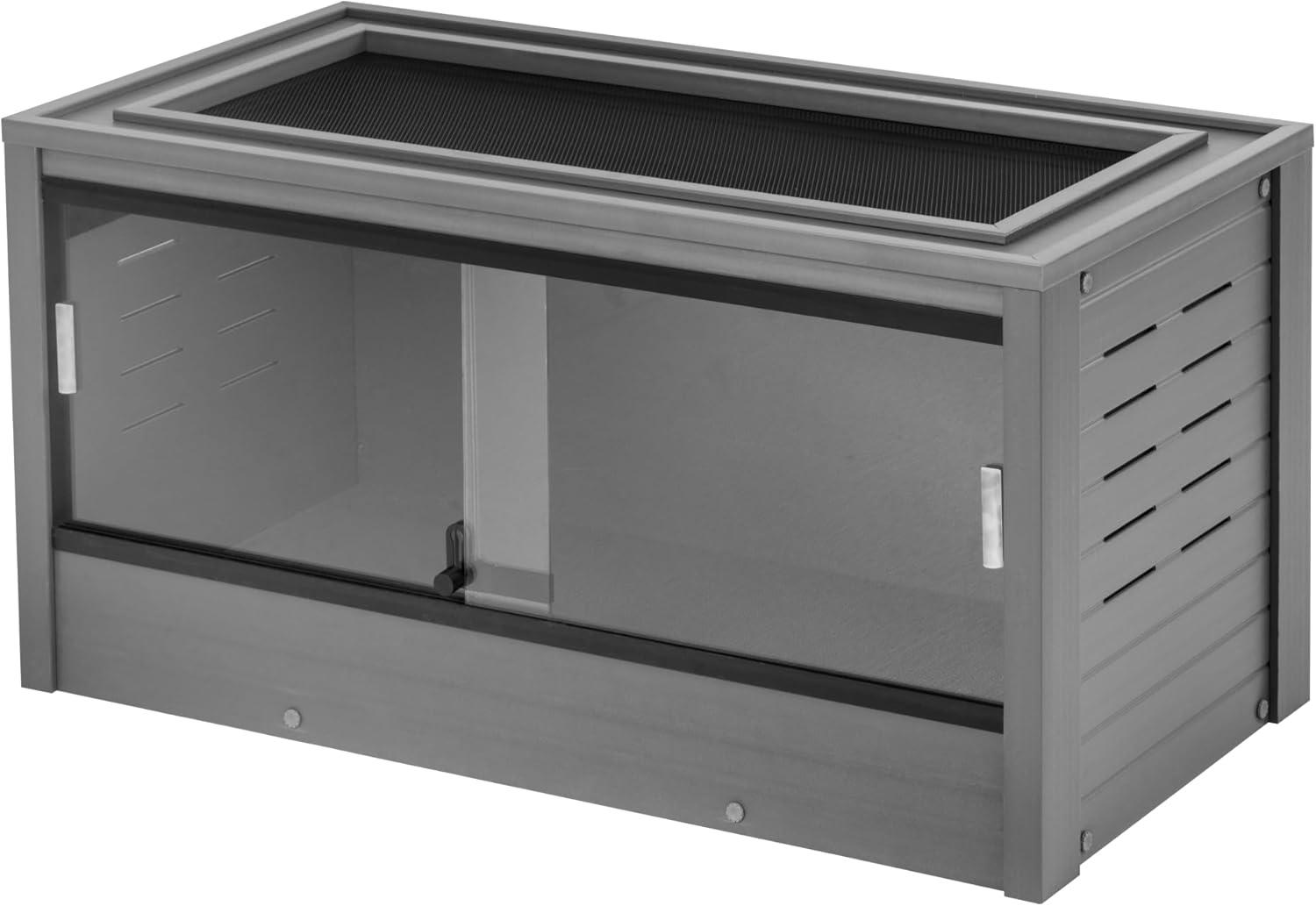 New Age Pet® ECOFLEX® 36 in. Mojave Reptile Terrarium Lounge - Durable Composite Habitat with Ventilated Side Panels, Removable Sliding Glass Doors and Mesh Screen Top for UV/Heat Lamp Setup