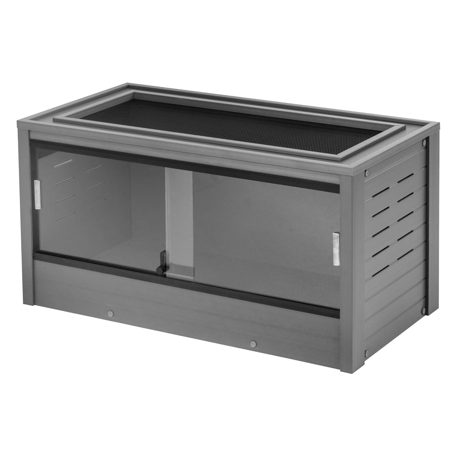 New Age Pet® ECOFLEX® 36 in. Mojave Reptile Terrarium Lounge - Durable Composite Habitat with Ventilated Side Panels, Removable Sliding Glass Doors and Mesh Screen Top for UV/Heat Lamp Setup