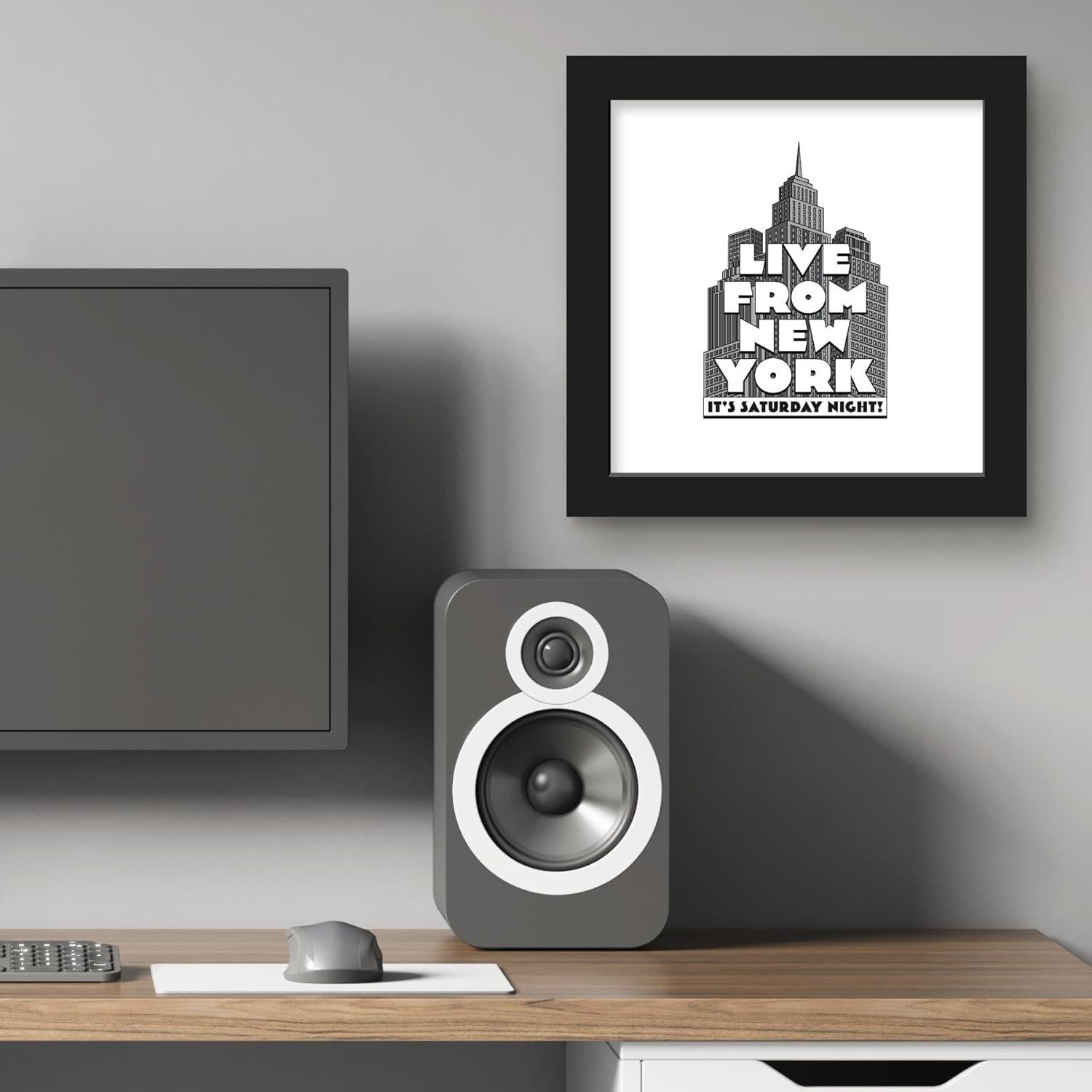 Gallery Pops Saturday Night Live - Live From New York Skyline Wall Art, Black Framed Version, 12" x 12"
