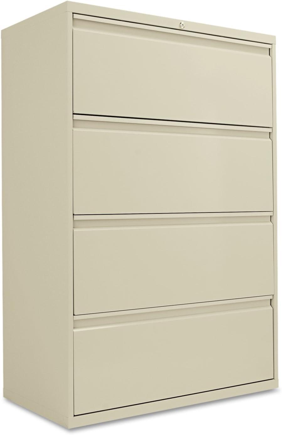 Putty Steel 4-Drawer Lockable Lateral File Cabinet