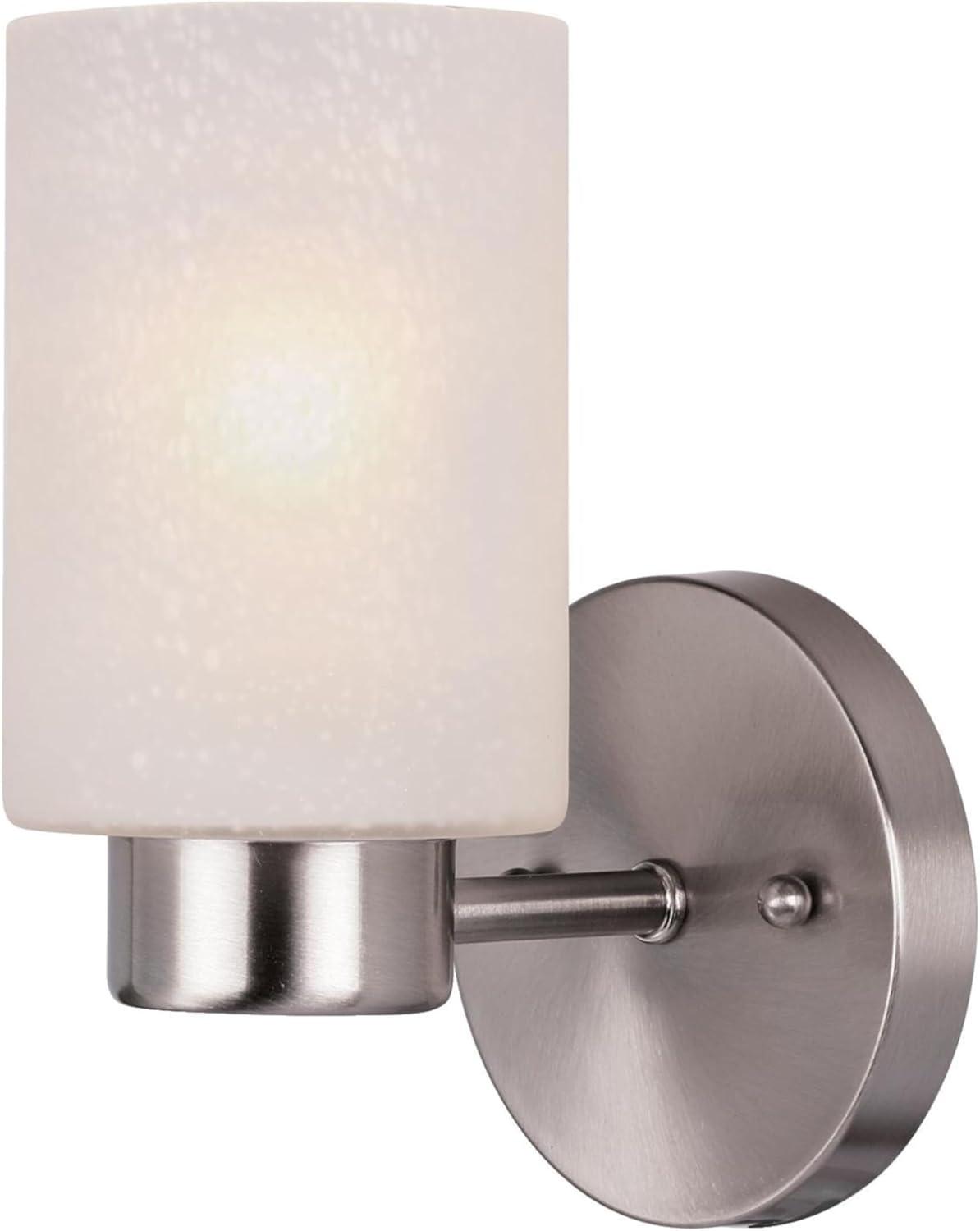 Modern Brushed Nickel 8'' Wall Sconce with Gray Glass Shade